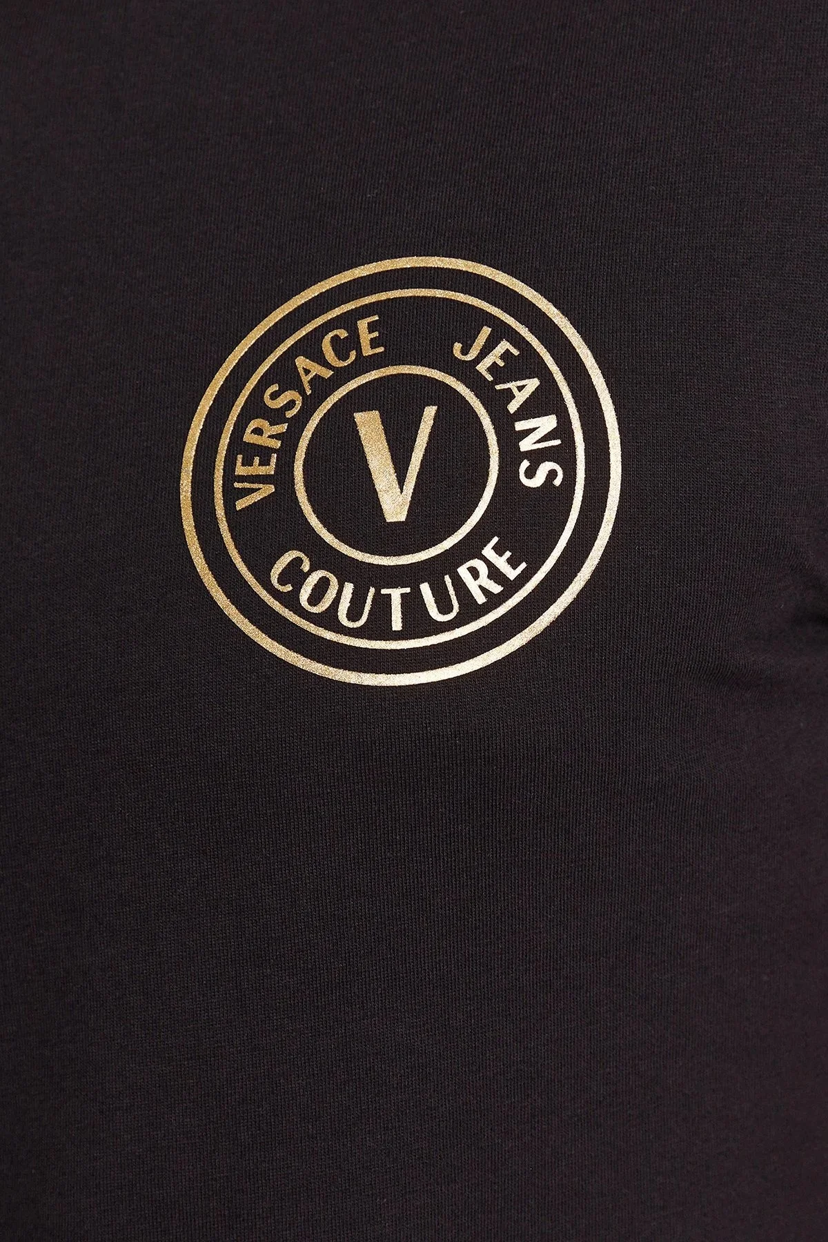 Versace Jeans Couture Pamuklu Regular Fit Erkek T Shirt 75GAHT06 CJ00T G89 SİYAH - 4