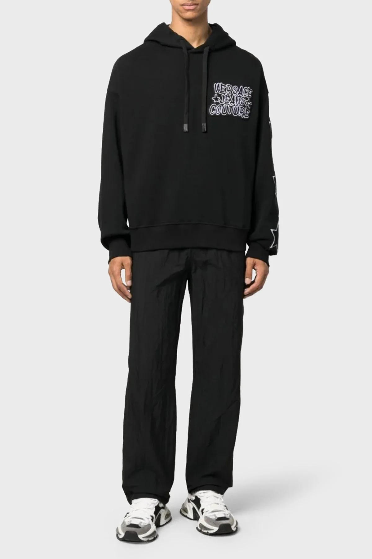 Versace Jeans Couture Pamuklu Relaxed Fit Erkek Sweat 75GAI3C2 F0002 899 SİYAH - 7