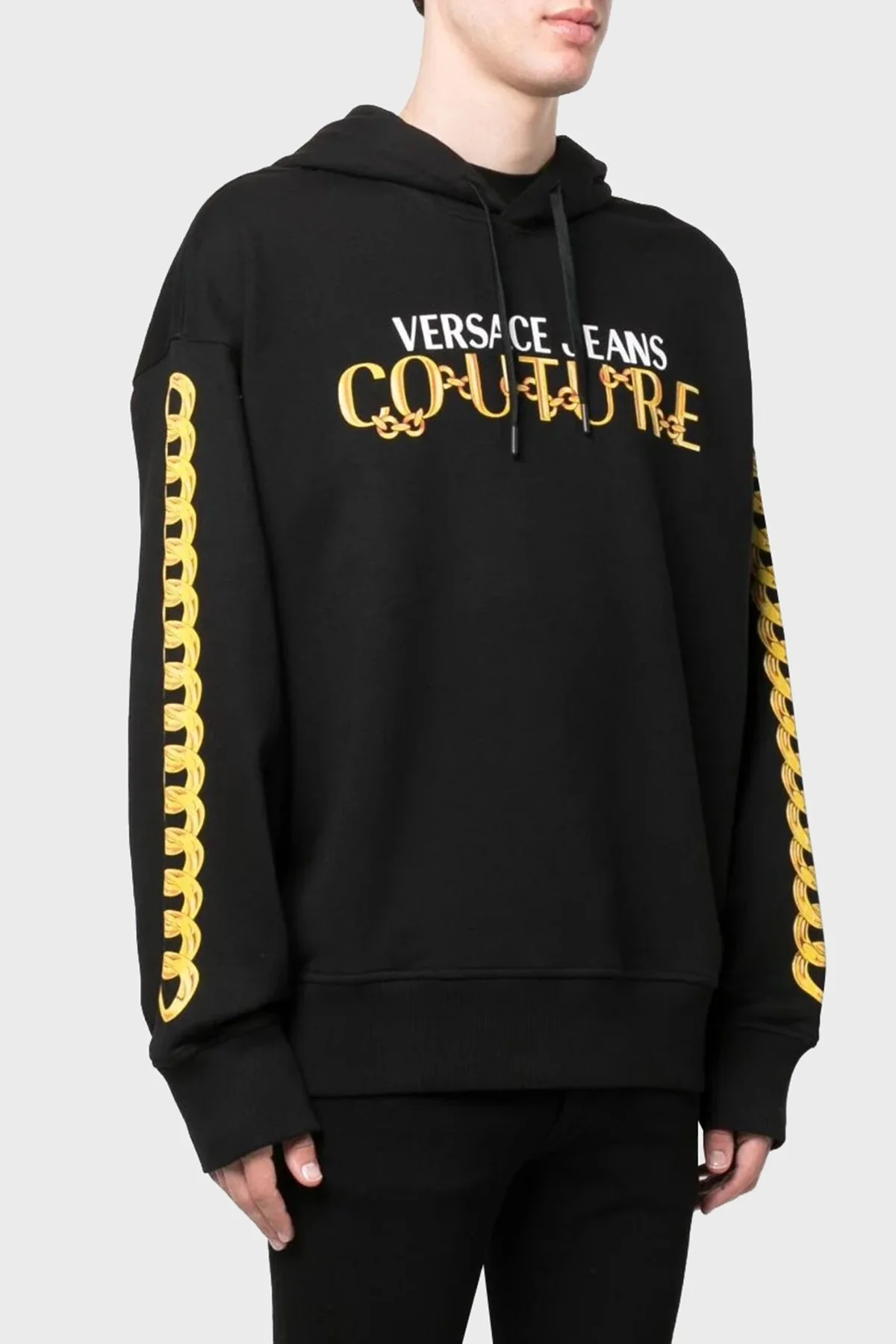 Versace Jeans Couture Pamuklu Relaxed Fit Erkek Sweat 75GAIF01 CF00F G89 SİYAH - 6