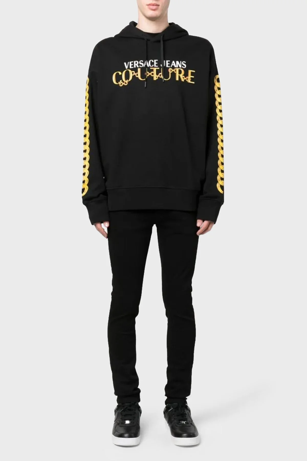 Versace Jeans Couture Pamuklu Relaxed Fit Erkek Sweat 75GAIF01 CF00F G89 SİYAH - 9