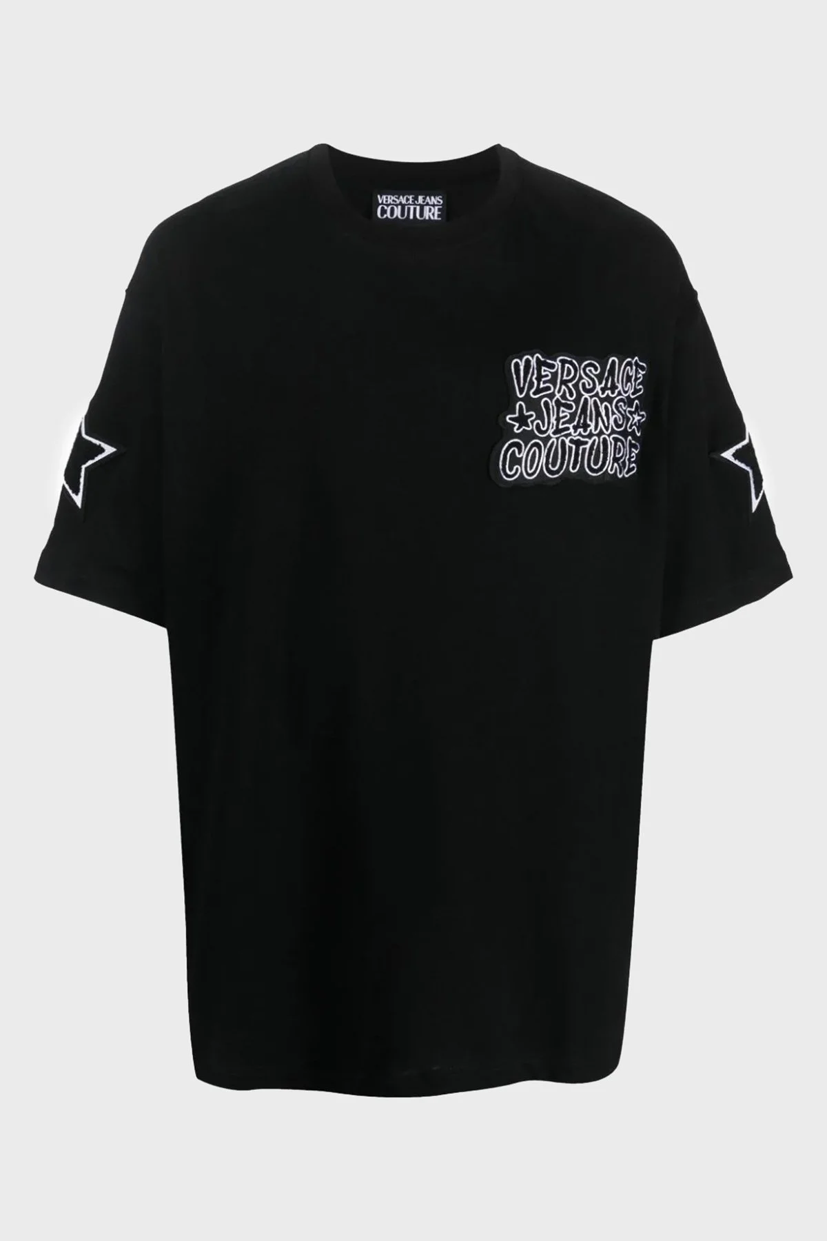 Versace Jeans Couture Pamuklu Relaxed Fit Erkek T Shirt 75GAH6O2 J0005 899 SİYAH - 5