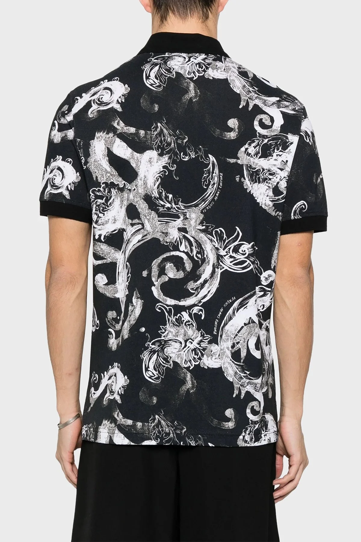 Versace Jeans Couture Pamuklu Slim Fit Erkek Polo Yaka T Shirt 76GAG6S0 JS286 899 SİYAH - 2