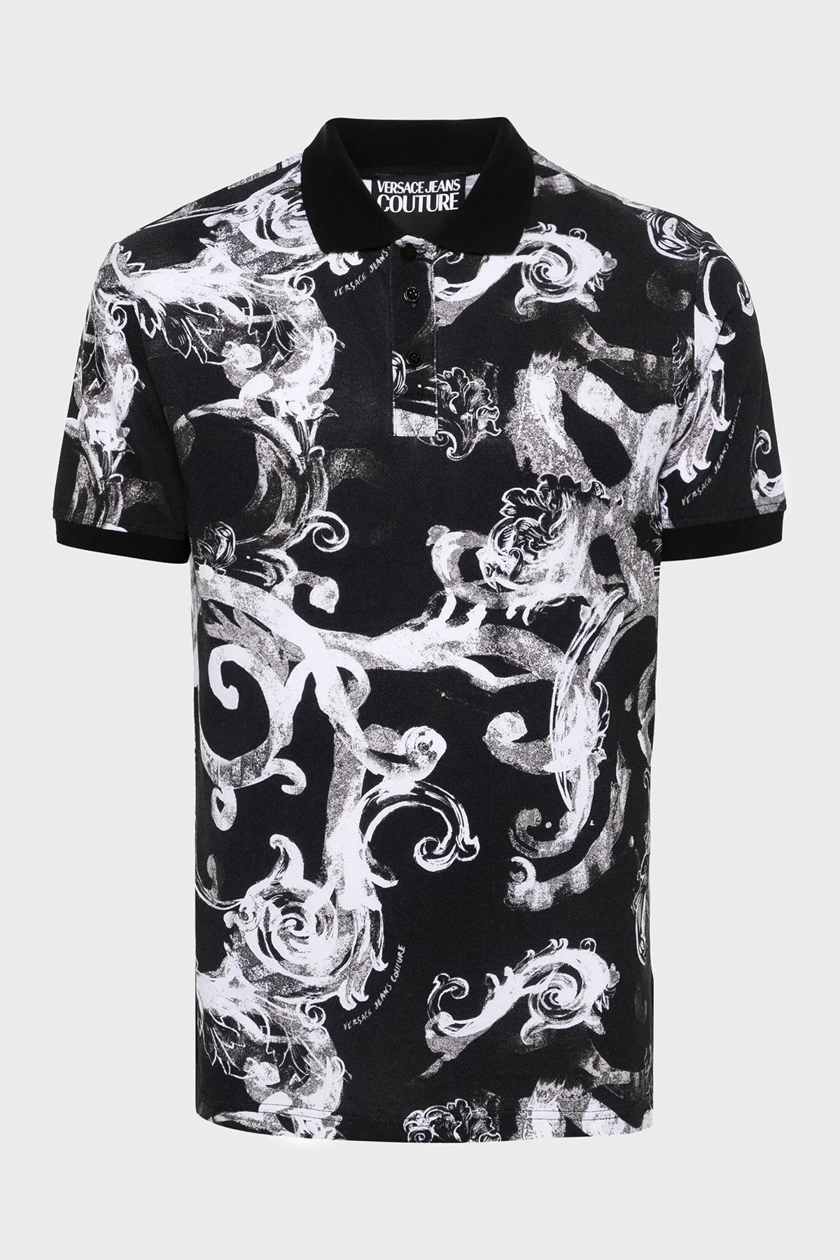 Versace Jeans Couture Pamuklu Slim Fit Erkek Polo Yaka T Shirt 76GAG6S0 JS286 899 SİYAH - 5