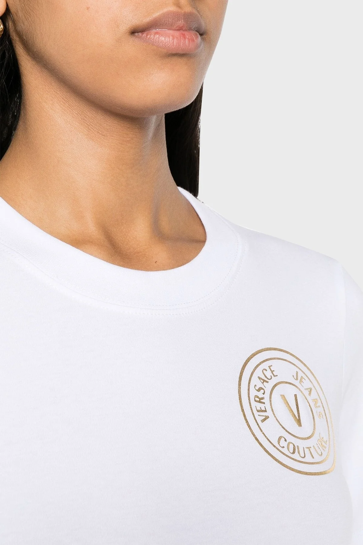 Versace Jeans Couture Pamuklu Slim Fit Mini Bayan Elbise 76HAOT02 CJ03T G03 BEYAZ - 2