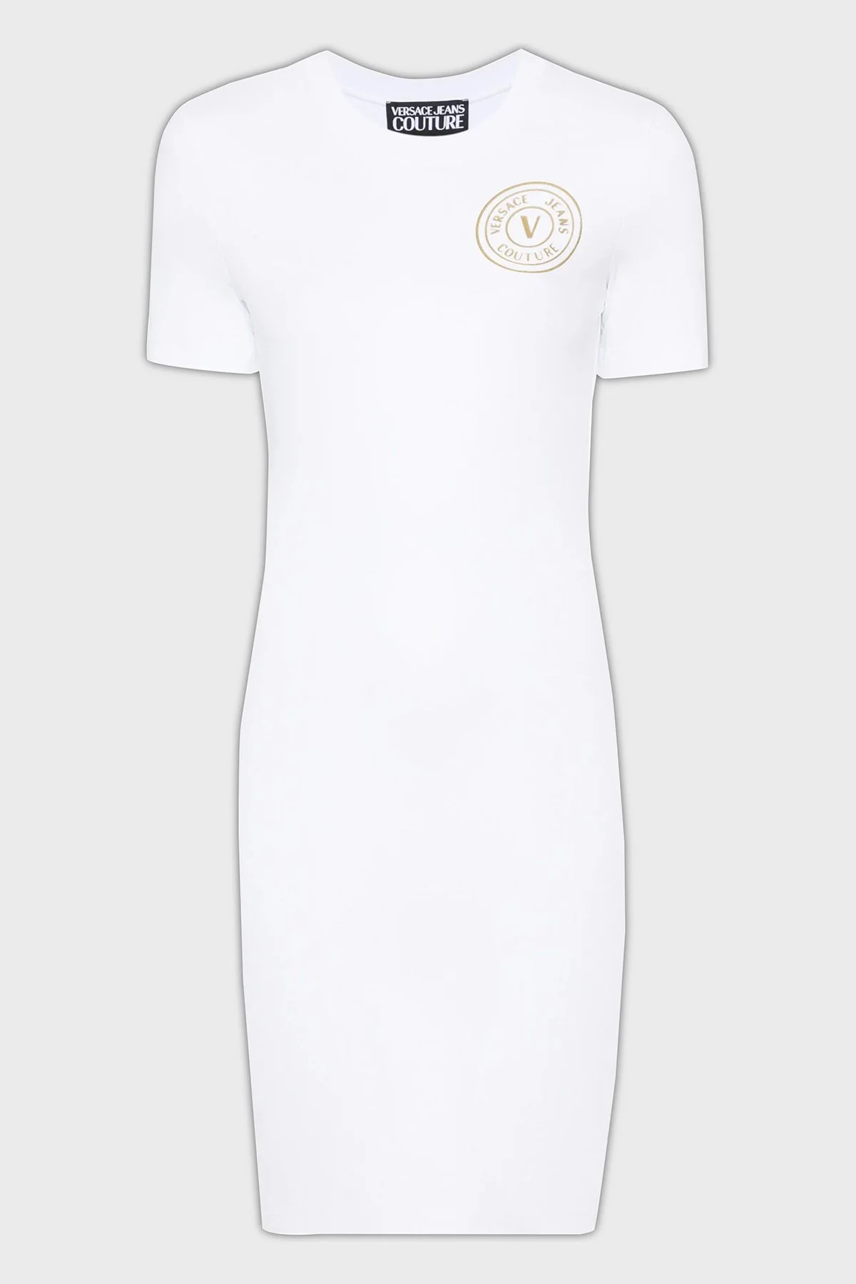 Versace Jeans Couture Pamuklu Slim Fit Mini Kadın Elbise 76HAOT02 CJ03T G03 BEYAZ - 4