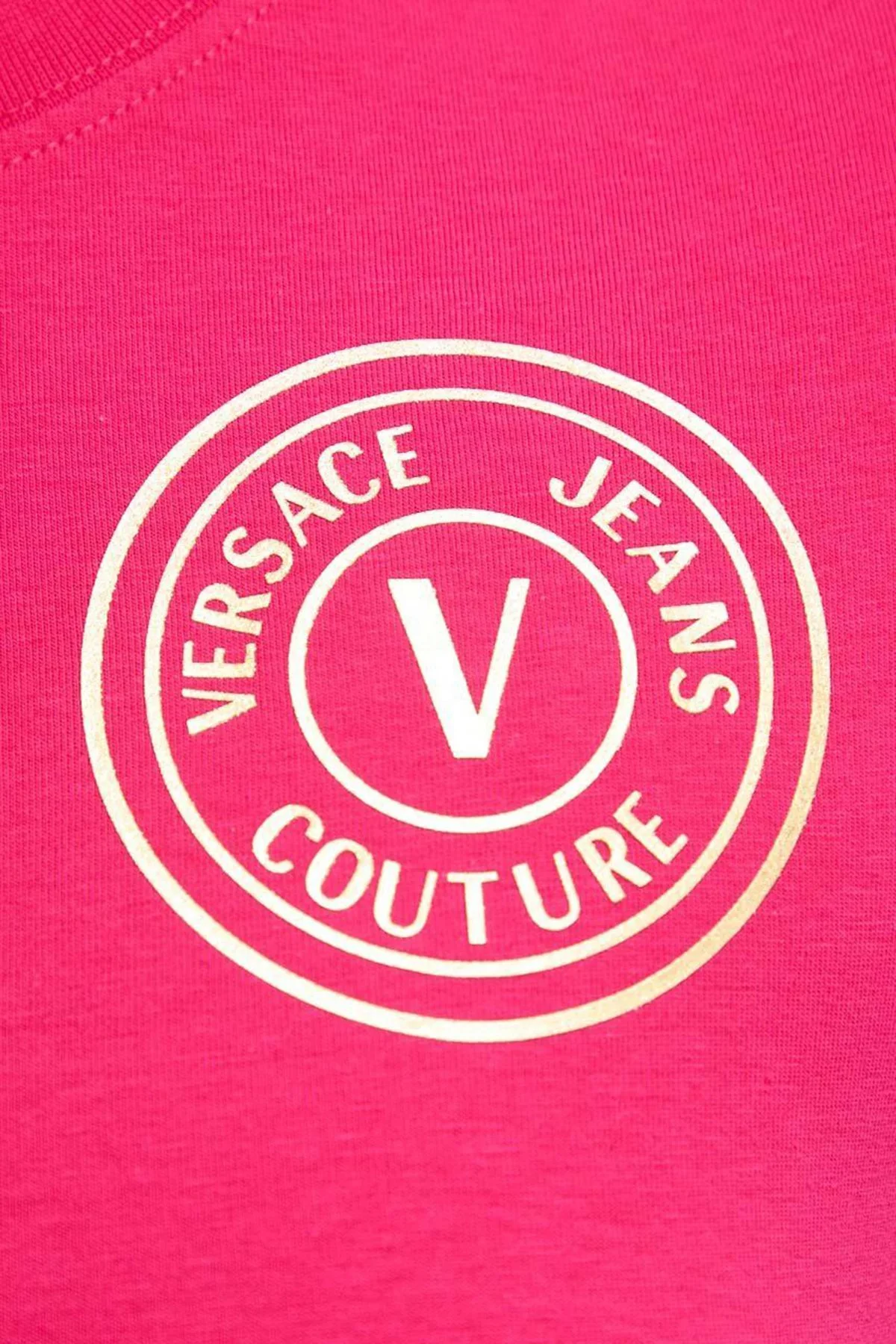 Versace Jeans Couture Pamuklu Slim Fit Mini Kadın Elbise 76HAOT02 CJ03T G49 FUŞYA - 5