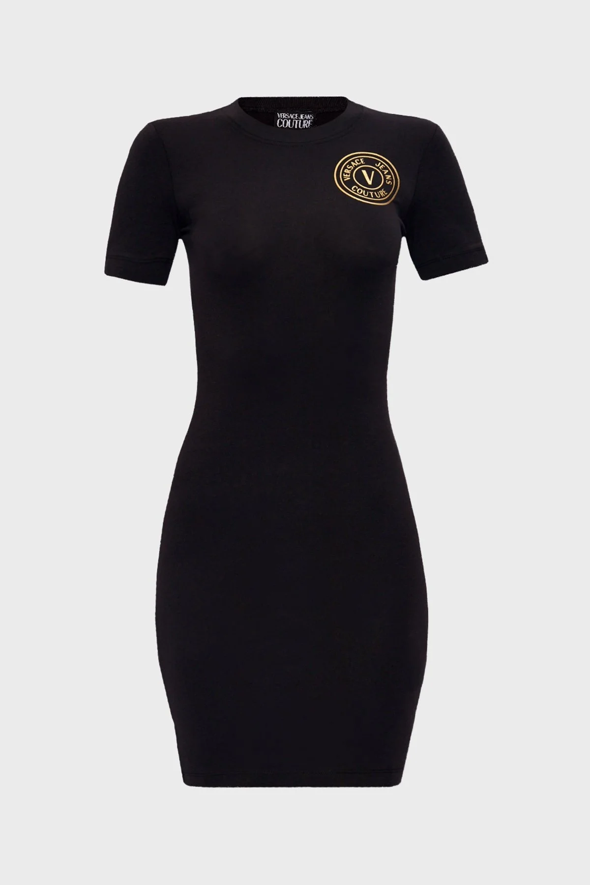 Versace Jeans Couture Pamuklu Slim Fit Mini Bayan Elbise 76HAOT02 CJ03T G89 SİYAH - 5