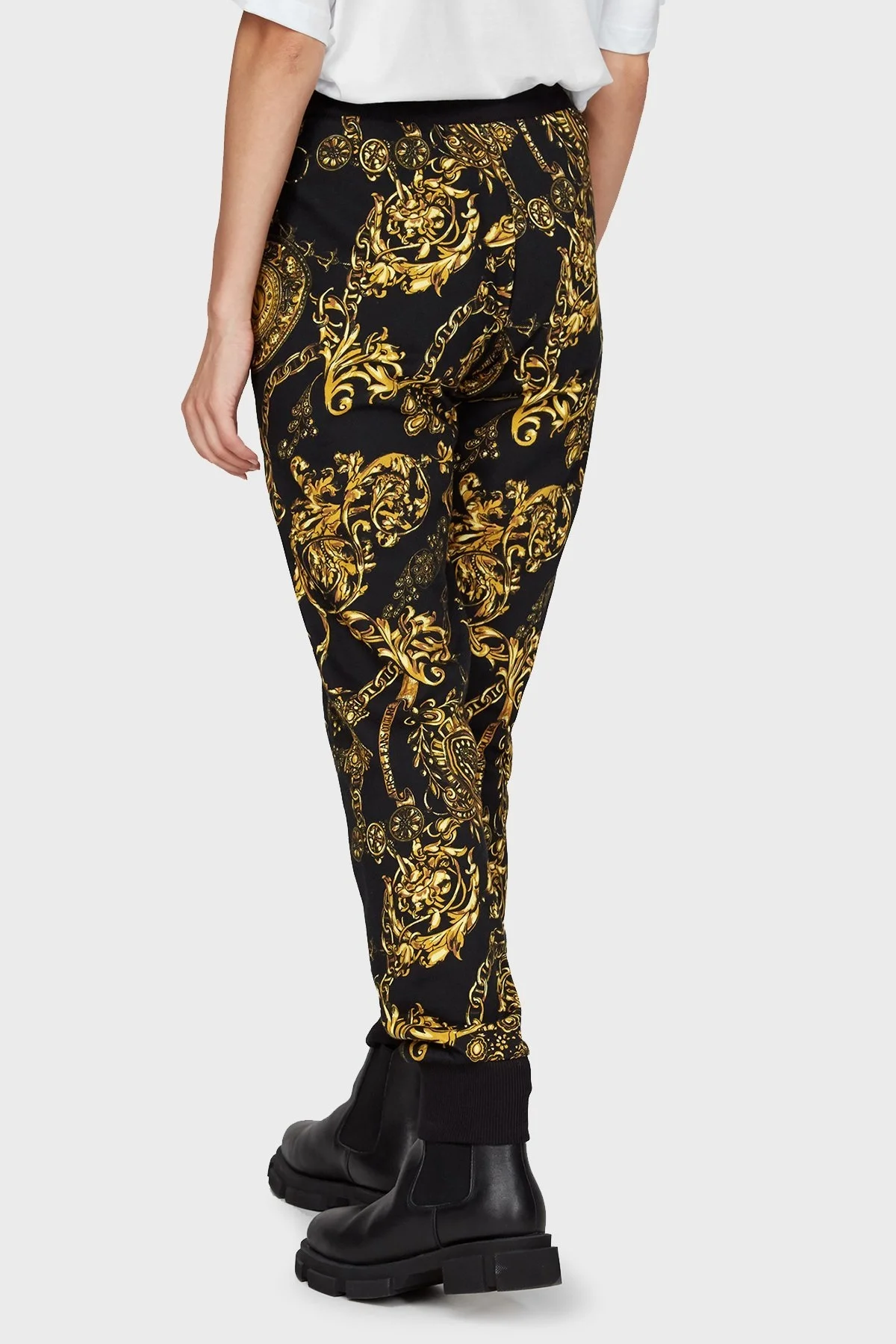 Versace Jeans Couture Regular Fit Belden Bağlamalı Pamuklu Bayan Pantolon 71HAA310 FS002 G89 SİYAH - 2