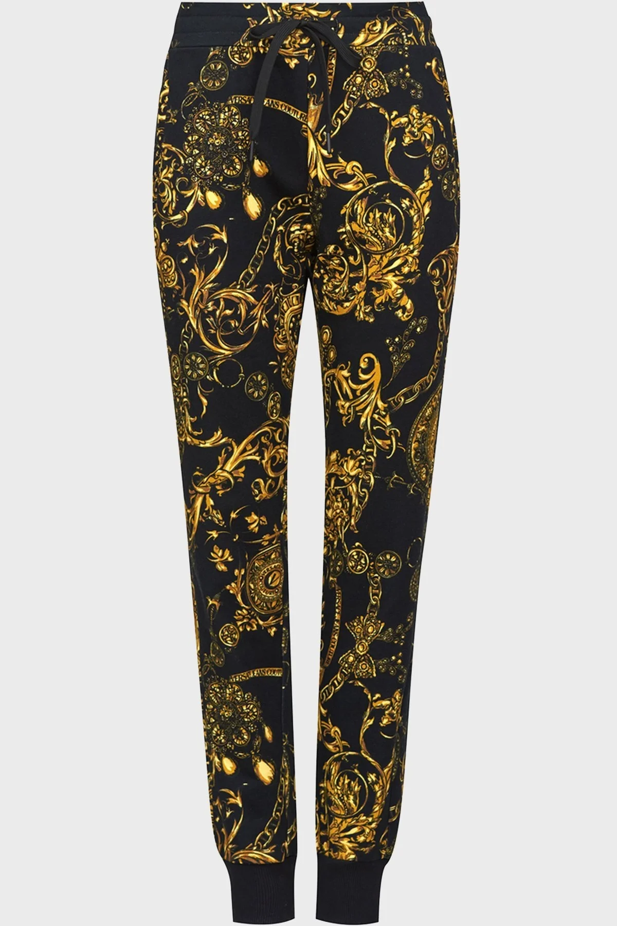 Versace Jeans Couture Regular Fit Belden Bağlamalı Pamuklu Bayan Pantolon 71HAA310 FS002 G89 SİYAH - 5