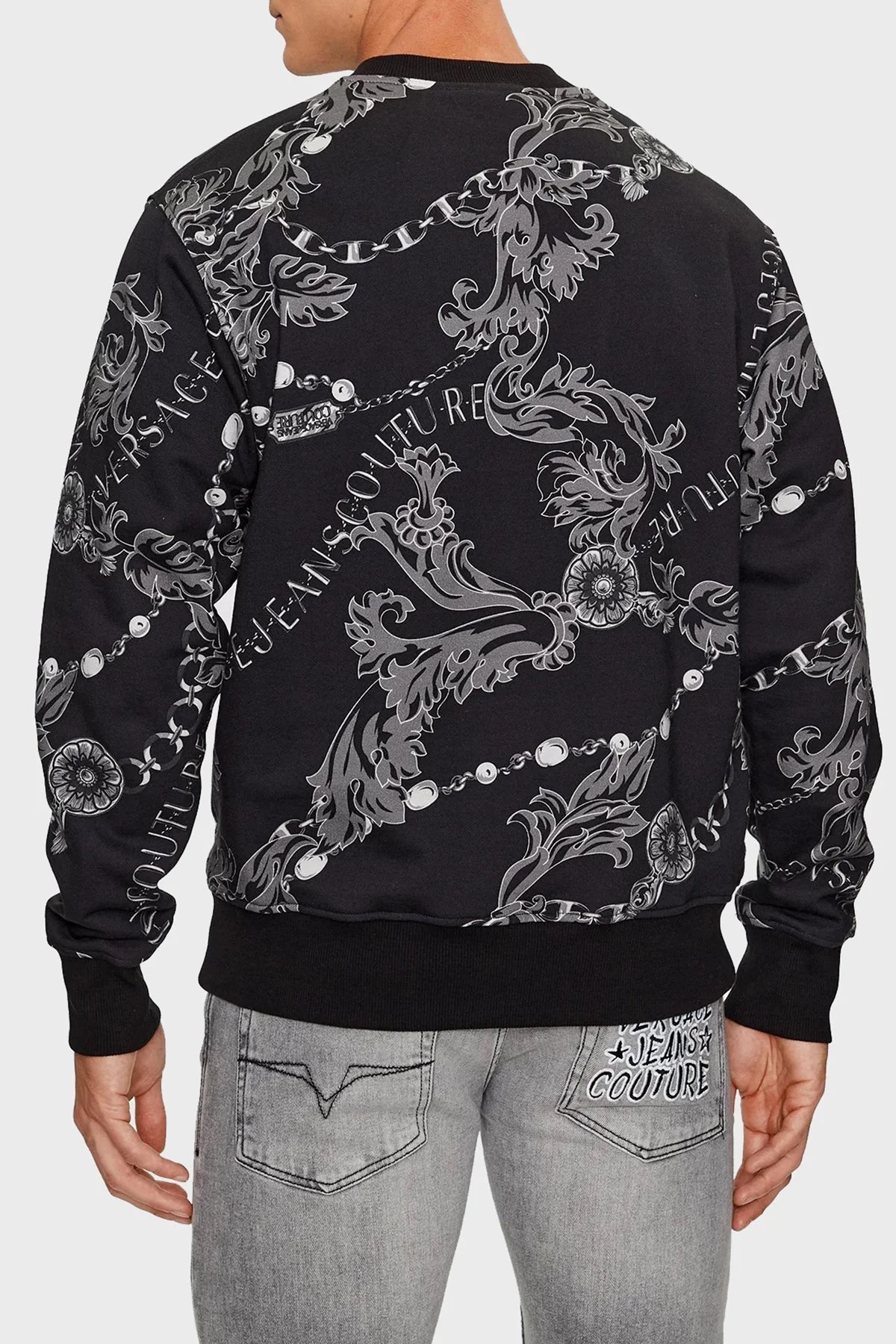 Versace Jeans Couture Regular Fit Bisiklet Yaka Erkek Sweat 75GAI3R0 FS102 899 SİYAH - 2