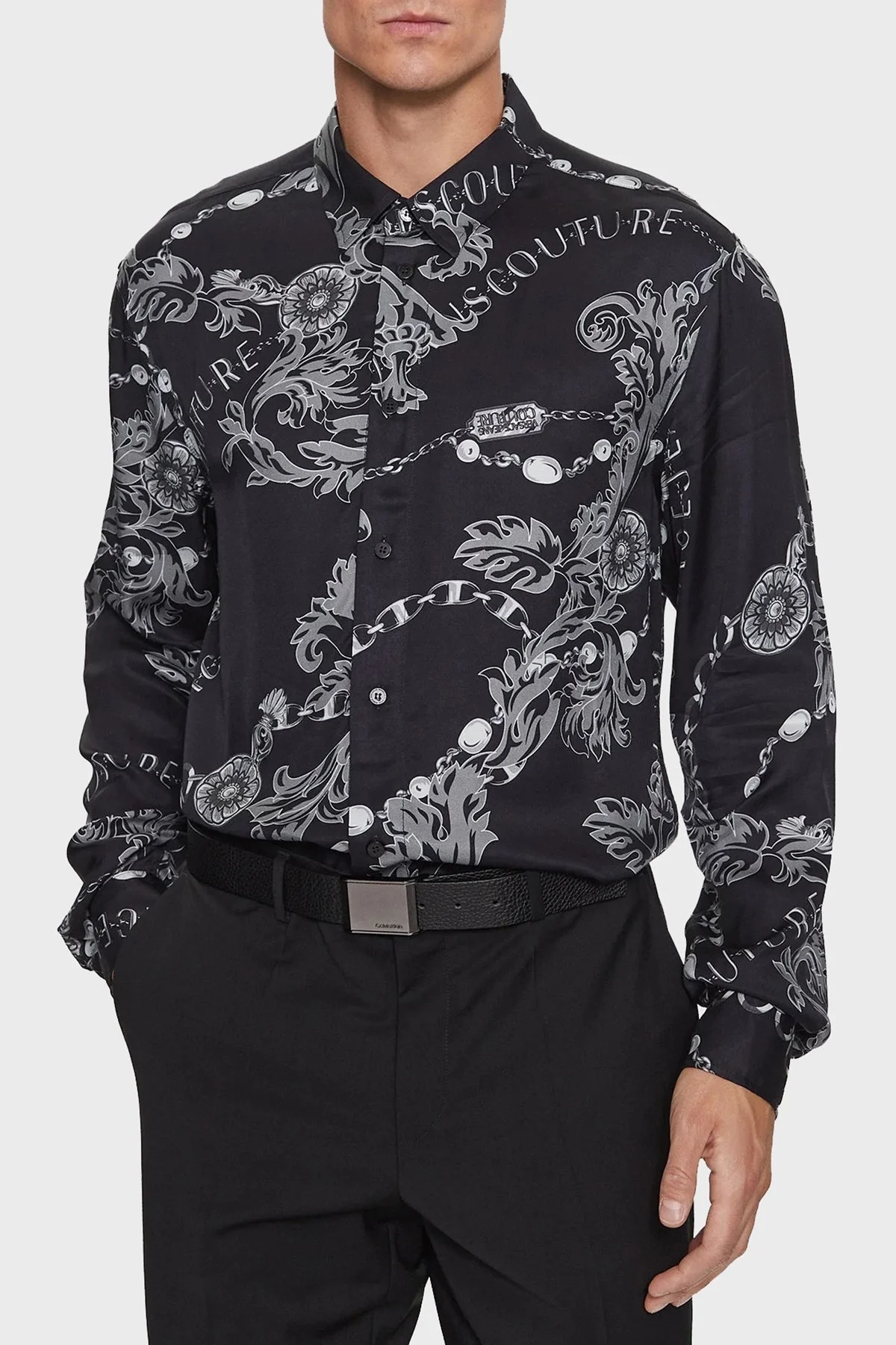 Versace Jeans Couture Regular Fit Erkek Gömlek 75GAL2R0 NS298 899 SİYAH - 1