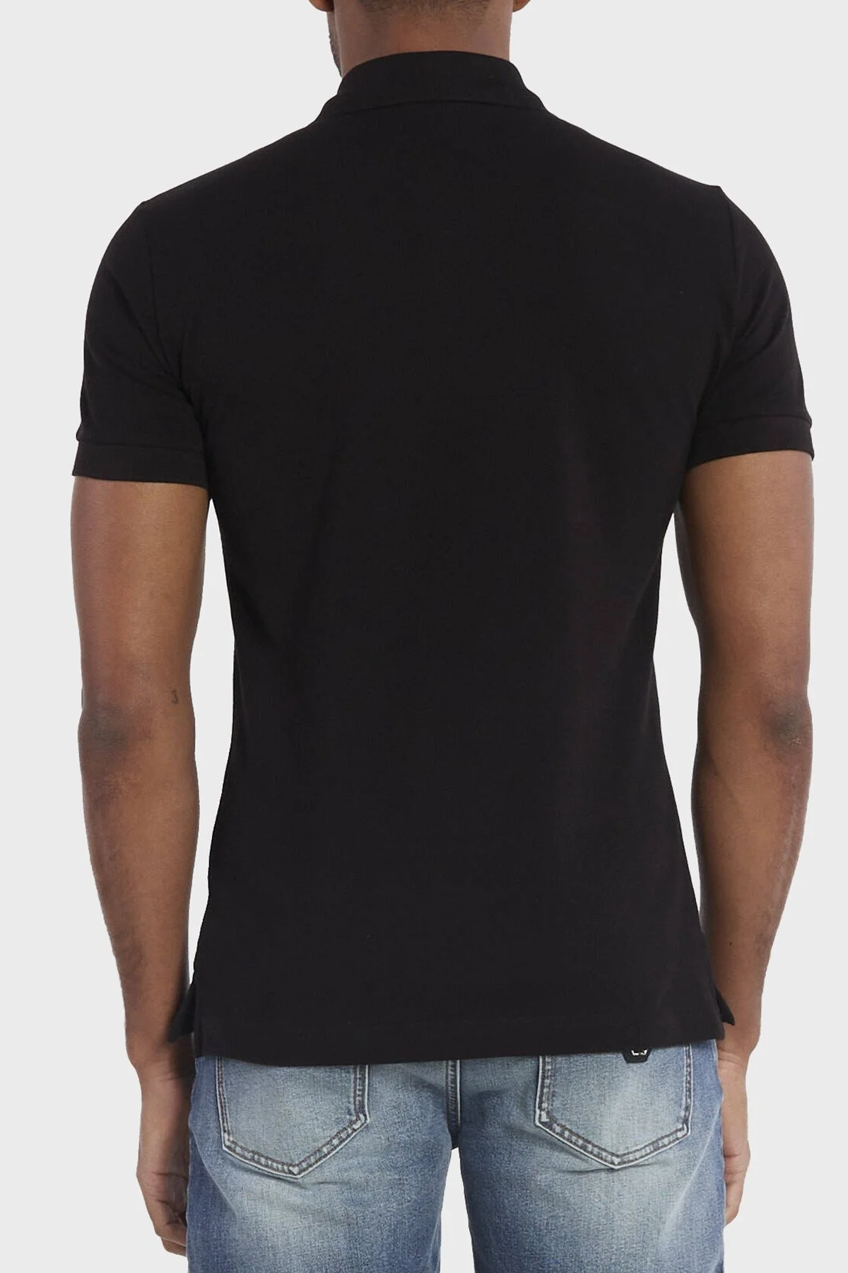 Versace Jeans Couture Regular Fit Pamuklu Fermuarlı Erkek Polo Yaka T Shirt 76GAGT06 CJ01T 899 SİYAH - 2