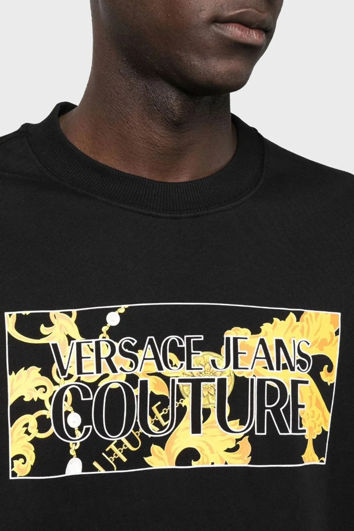 Versace Jeans Couture Relaxed Fit Bisiklet Yaka Erkek Sweat 75GAIE01 CF02E 899 SİYAH - 9