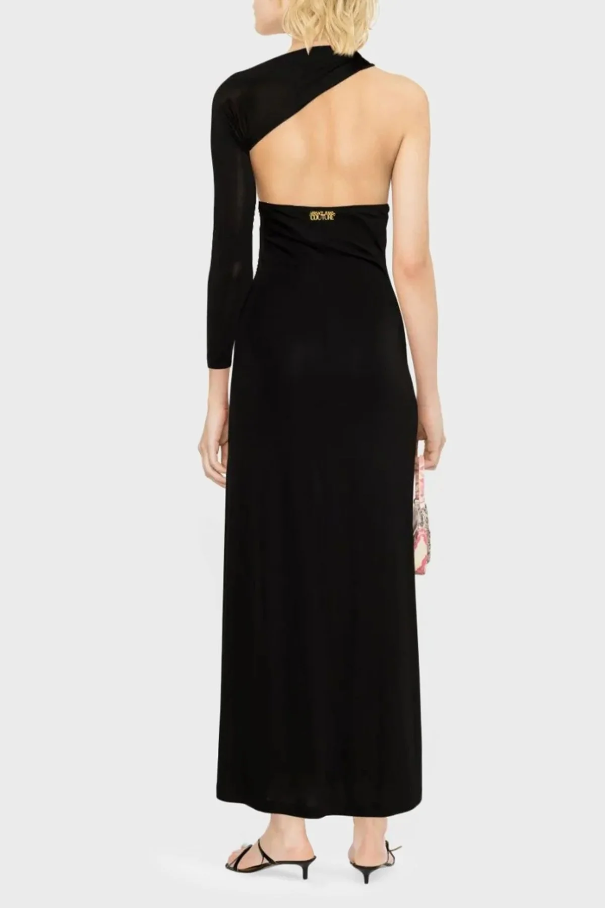 Versace Jeans Couture Sırt Dekolteli Asimetrik Yaka Asimetrik Kol Regular Fit Bayan Elbise 74HAO918 J0049 899 SİYAH - 2