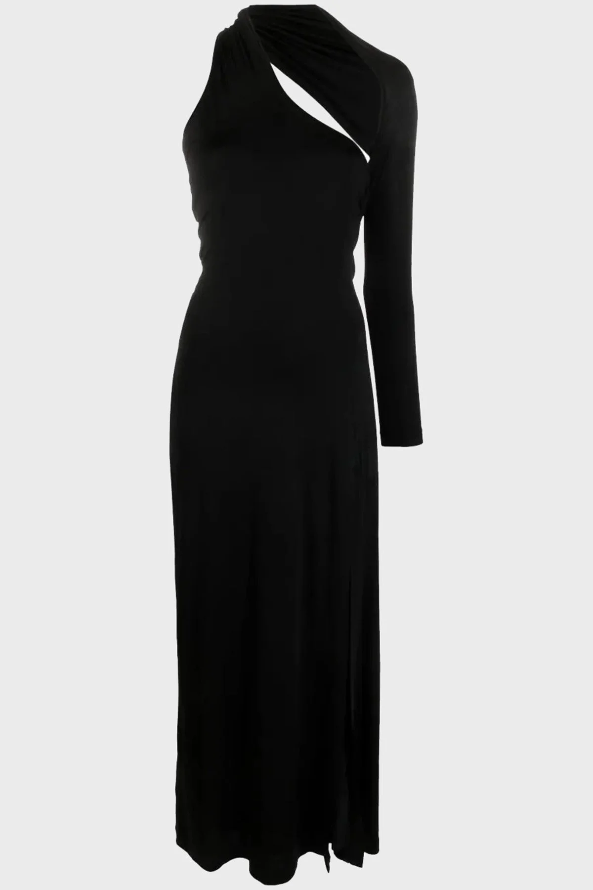 Versace Jeans Couture Sırt Dekolteli Asimetrik Yaka Asimetrik Kol Regular Fit Bayan Elbise 74HAO918 J0049 899 SİYAH - 3