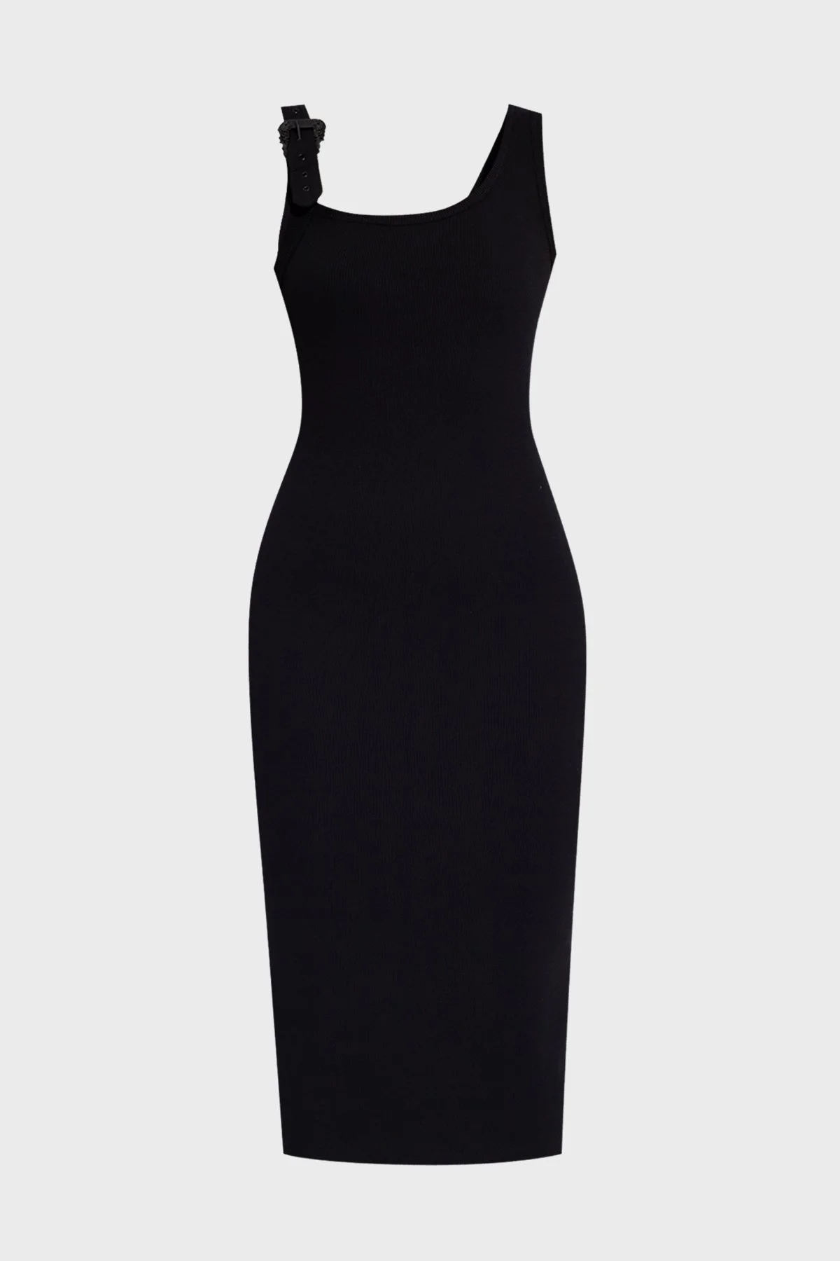 Versace Jeans Couture Streç Pamuklu Barok Tokalı Midi Bayan Elbise 76HAO947 J0004 899 SİYAH - 5