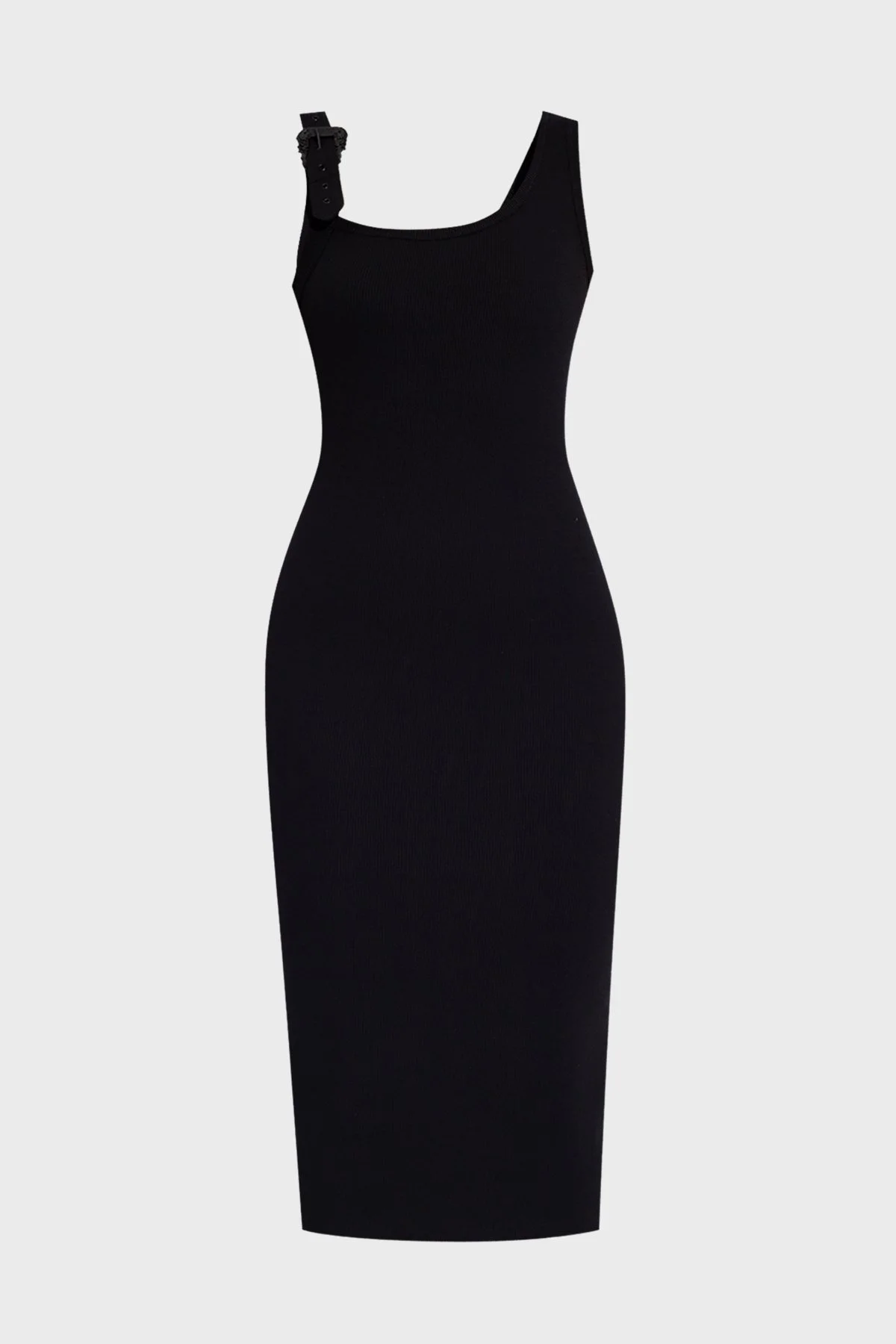 Versace Jeans Couture Streç Pamuklu Barok Tokalı Midi Kadın Elbise 76HAO947 J0004 899 SİYAH - 5