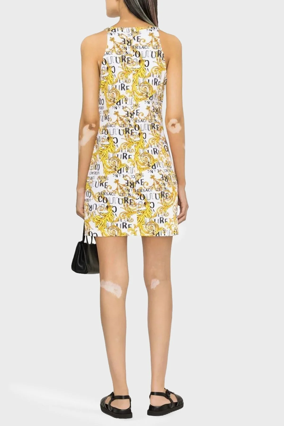 Versace Jeans Couture Streç Pamuklu Regular Fit Mini 74HAO959 ES042L54 G03 Bayan Elbise 74HAO959ES0 42L54 G03 BEYAZ - 2