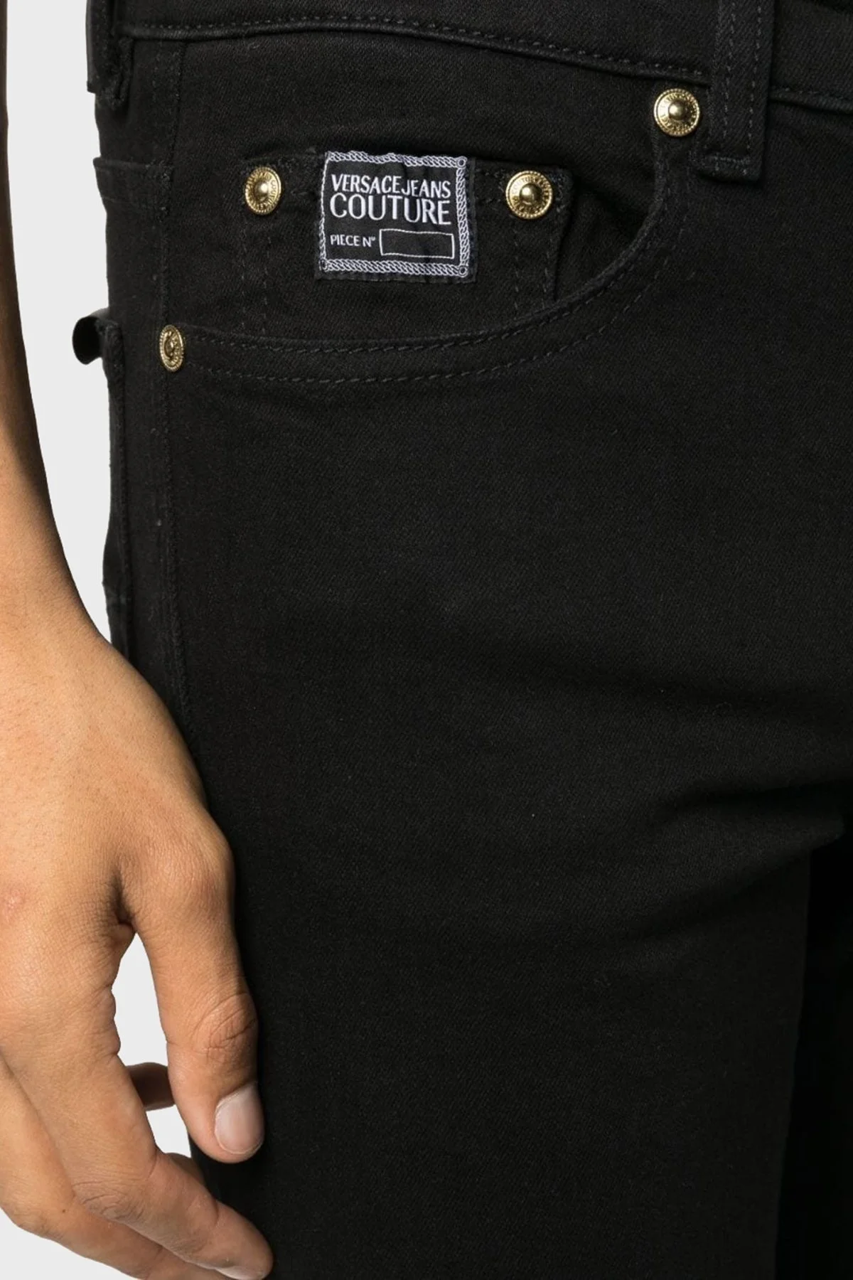 Versace Jeans Couture Streç Pamuklu Slim Fit Jeans Erkek Kot Pantolon 75GAB5S0 CDW00 909 SİYAH - 4