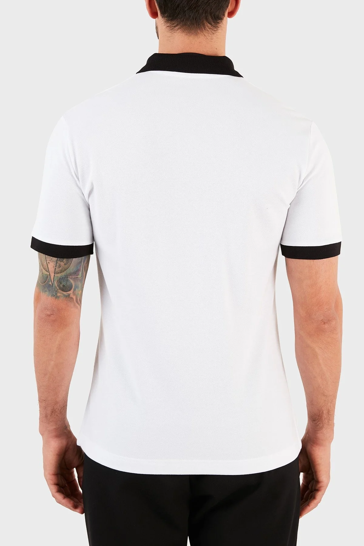 Versace Jeans Couture Logolu % 100 Pamuk Slim Fit T Shirt Erkek Polo B3GWA7T7 36571 003 BEYAZ - 2