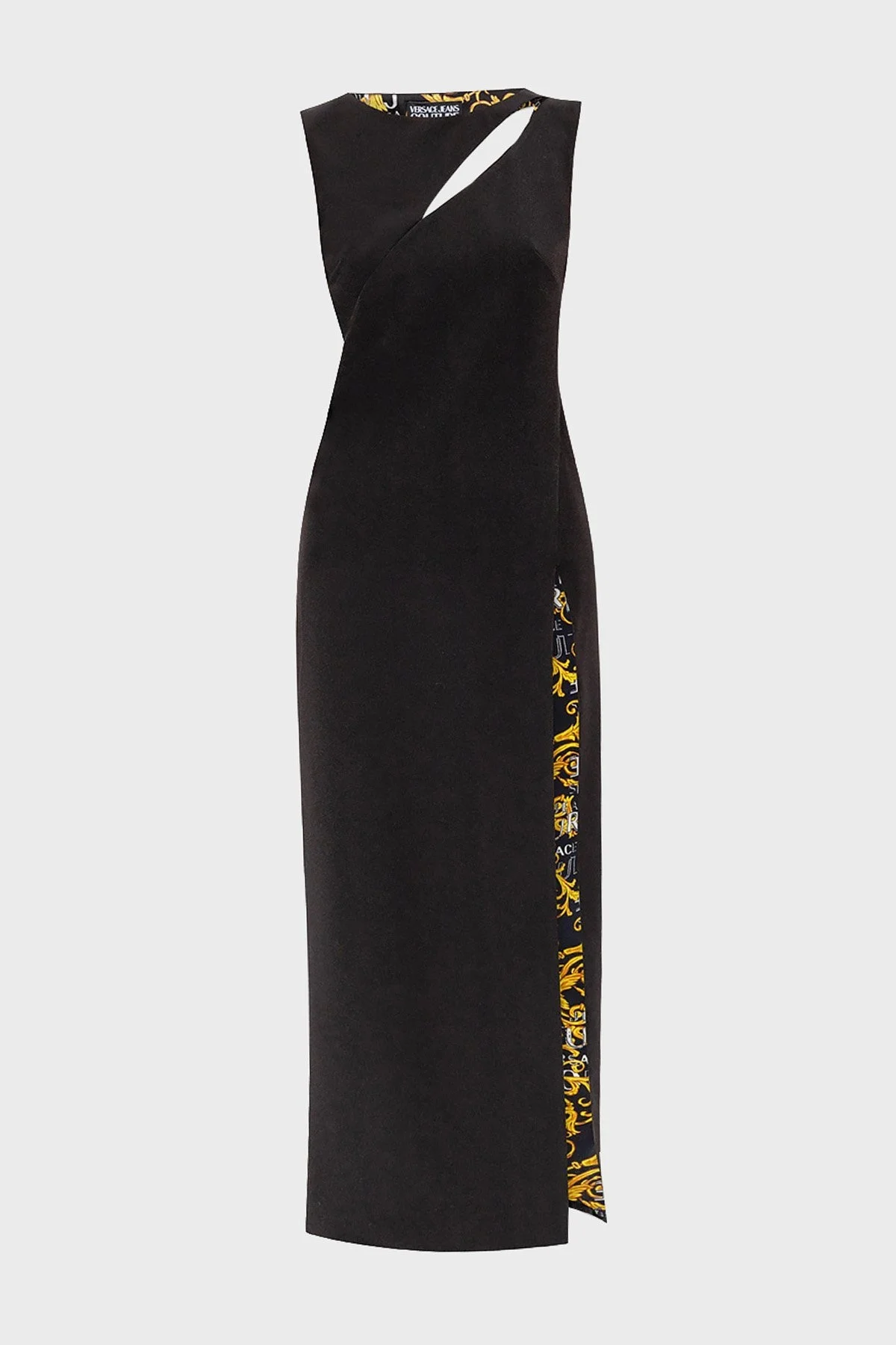 Versace Jeans Couture Yırtmaçlı Sırt Dekolteli Regular Fit Midi Bayan Elbise 74HAO937 N0103 899 SİYAH - 5