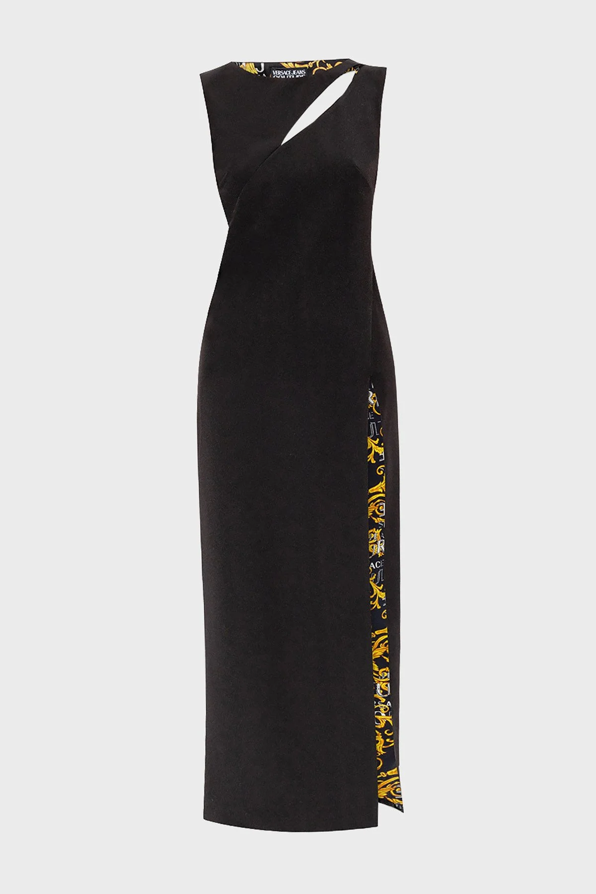 Versace Jeans Couture Yırtmaçlı Sırt Dekolteli Regular Fit Midi Kadın Elbise 74HAO937 N0103 899 SİYAH - 5