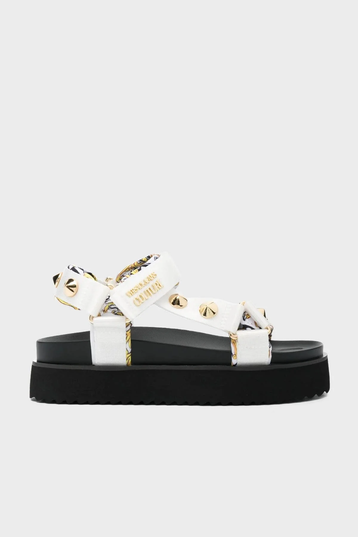Versace Jeans Couture Zımba Detaylı Platform Taban Bayan Sandalet 74VA3SM2 ZS187 G03 BEYAZ - 1