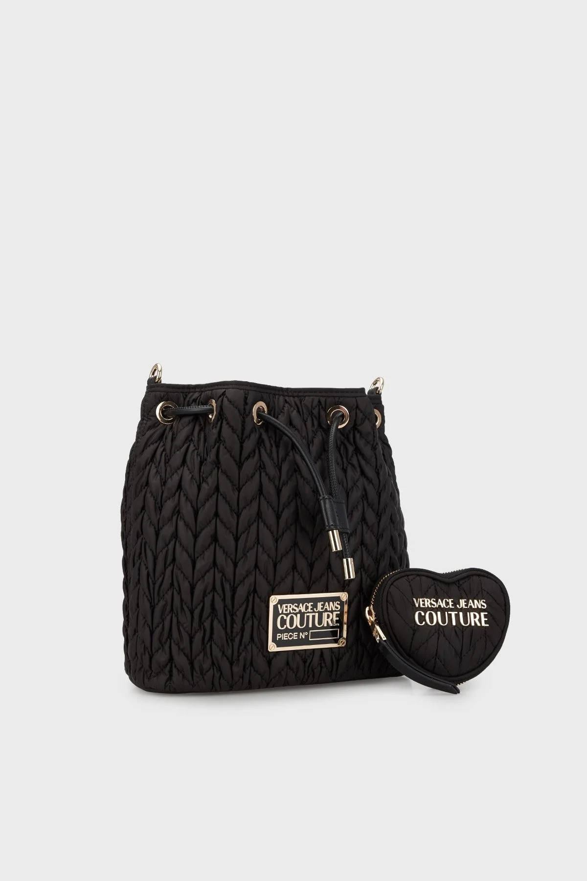 Versace Kalp Cüzdan Detaylı Çıkarılabilir Omuz Askılı Bayan Çanta 74VA4BO3 ZS584 899 SİYAH - 2