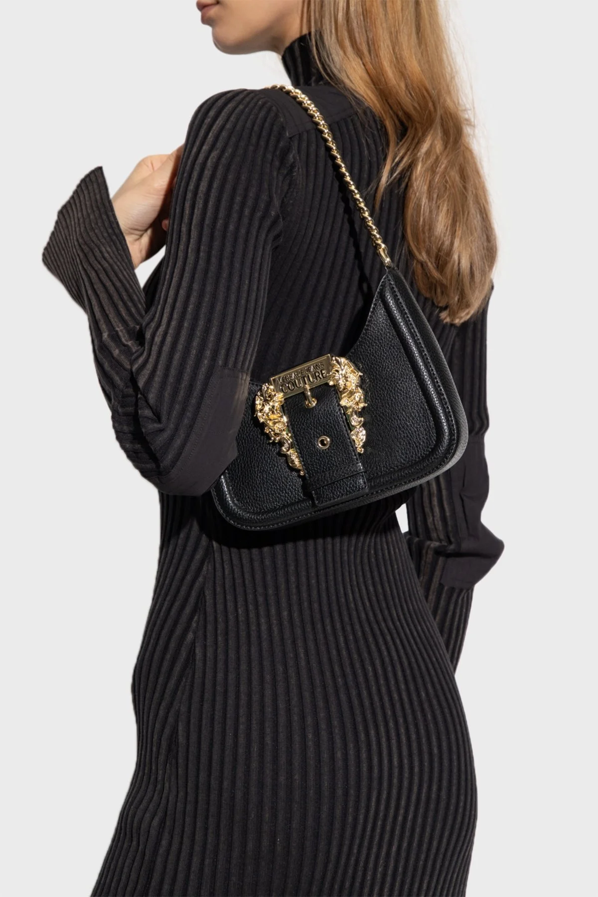 Versace Logolu Çıkarılabilir Uzatma Askılı Bayan Çanta 74VA4BF5 ZS413 899 SİYAH - 2