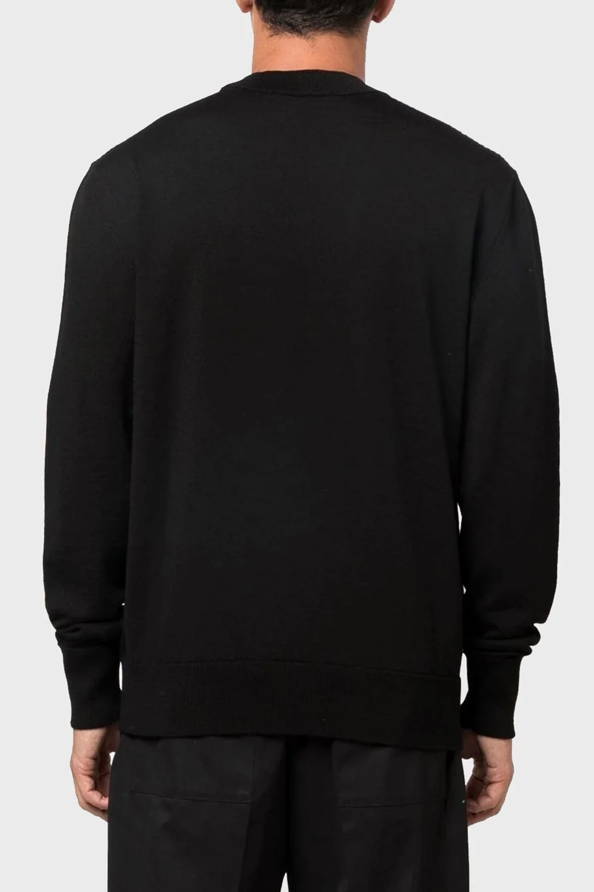 Versace Logolu Yünlü Regular Fit Sıfır Yaka Erkek Kazak 73GAFM03 CM01A K42 SİYAH - 4