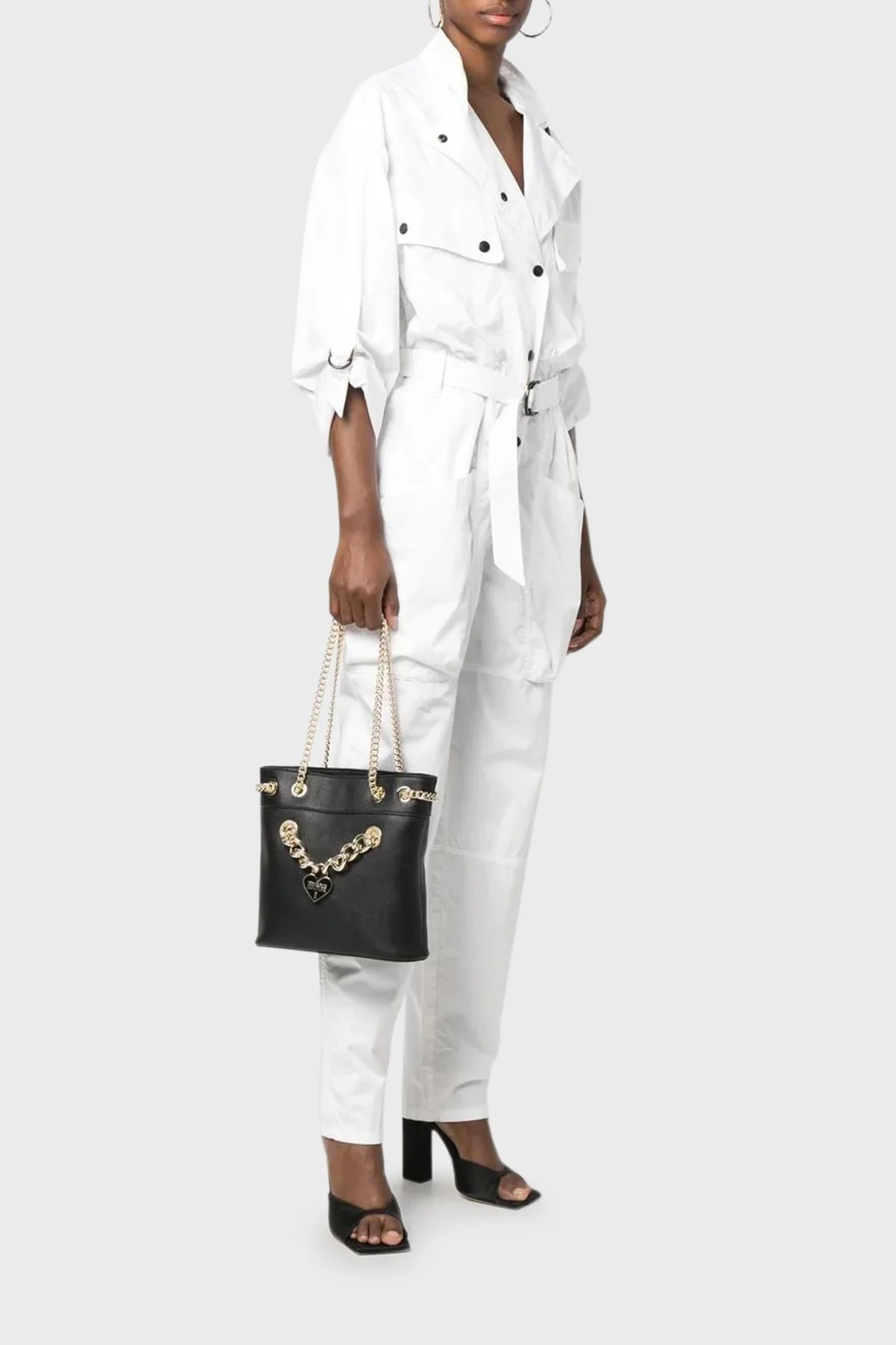 Versace Jeans Couture Logolu Zincir Askılı Bayan Çanta 74VA4BC6 ZS467 899 SİYAH - 2