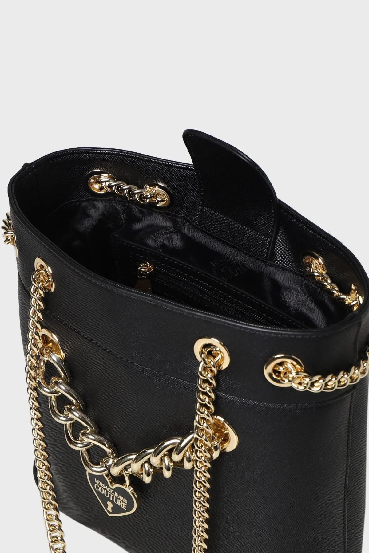 Versace Jeans Couture Logolu Zincir Askılı Bayan Çanta 74VA4BC6 ZS467 899 SİYAH - 3