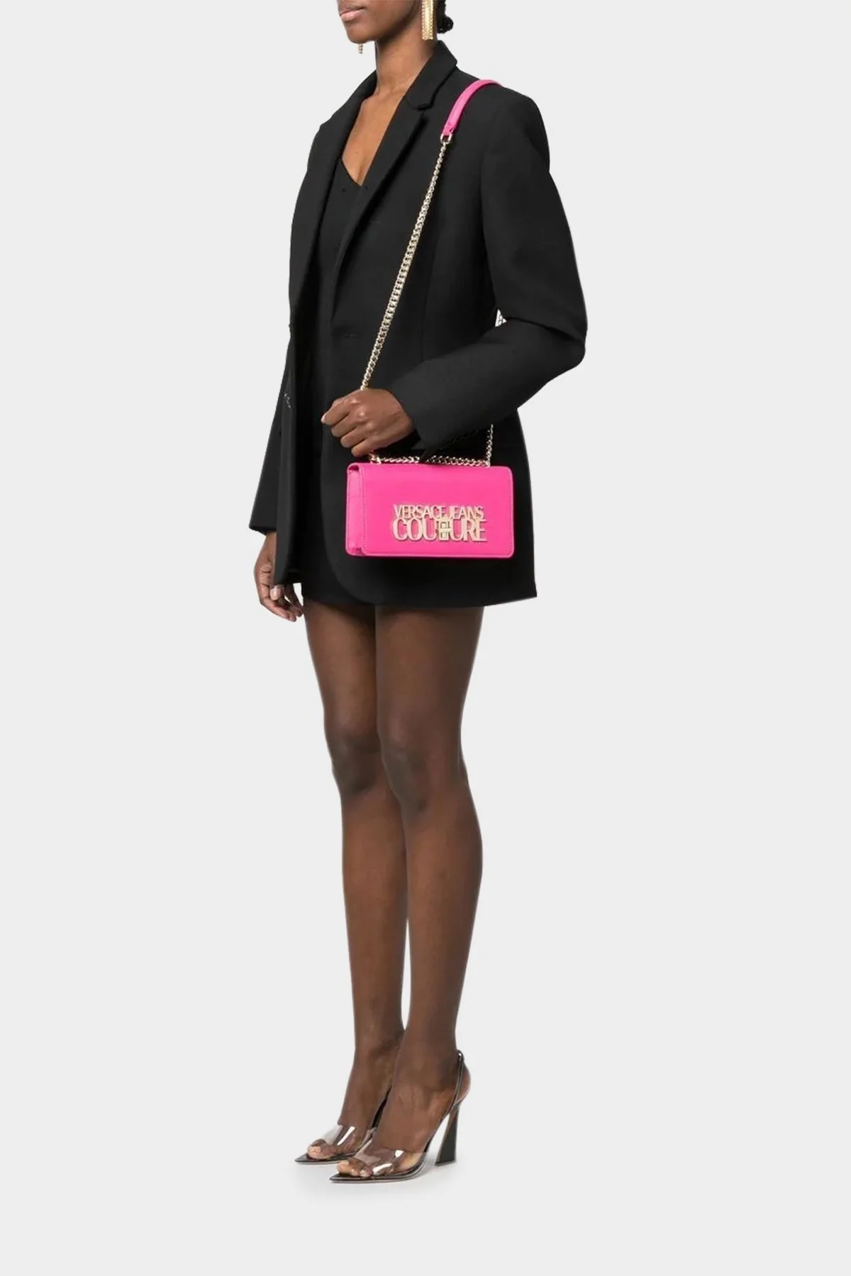 Versace Jeans Couture Logolu Zincirli Omuz Askılı Bayan Çanta 74VA4BL1 ZS467 406 FUŞYA - 2