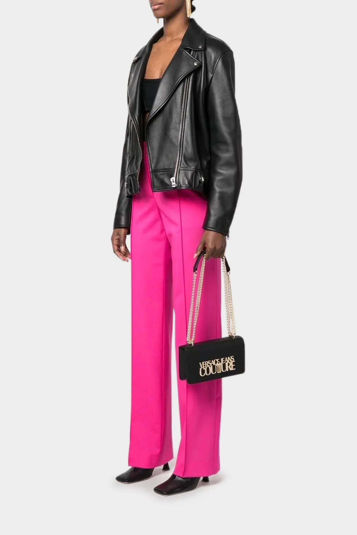 Versace Jeans Couture Logolu Zincirli Omuz Askılı Bayan Çanta 74VA4BL1 ZS467 899 SİYAH - 2