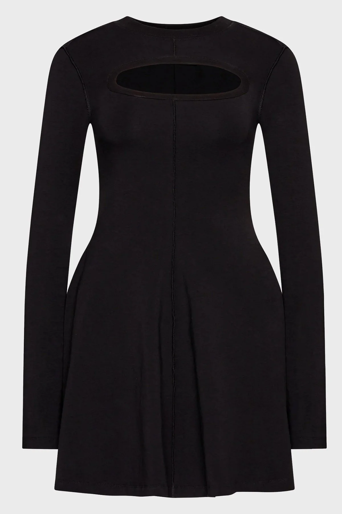 Versace Pamuklu Dekolteli Streç Dokulu Kloş Mini Bayan Elbise 73HAO907 J0012 899 SİYAH - 5