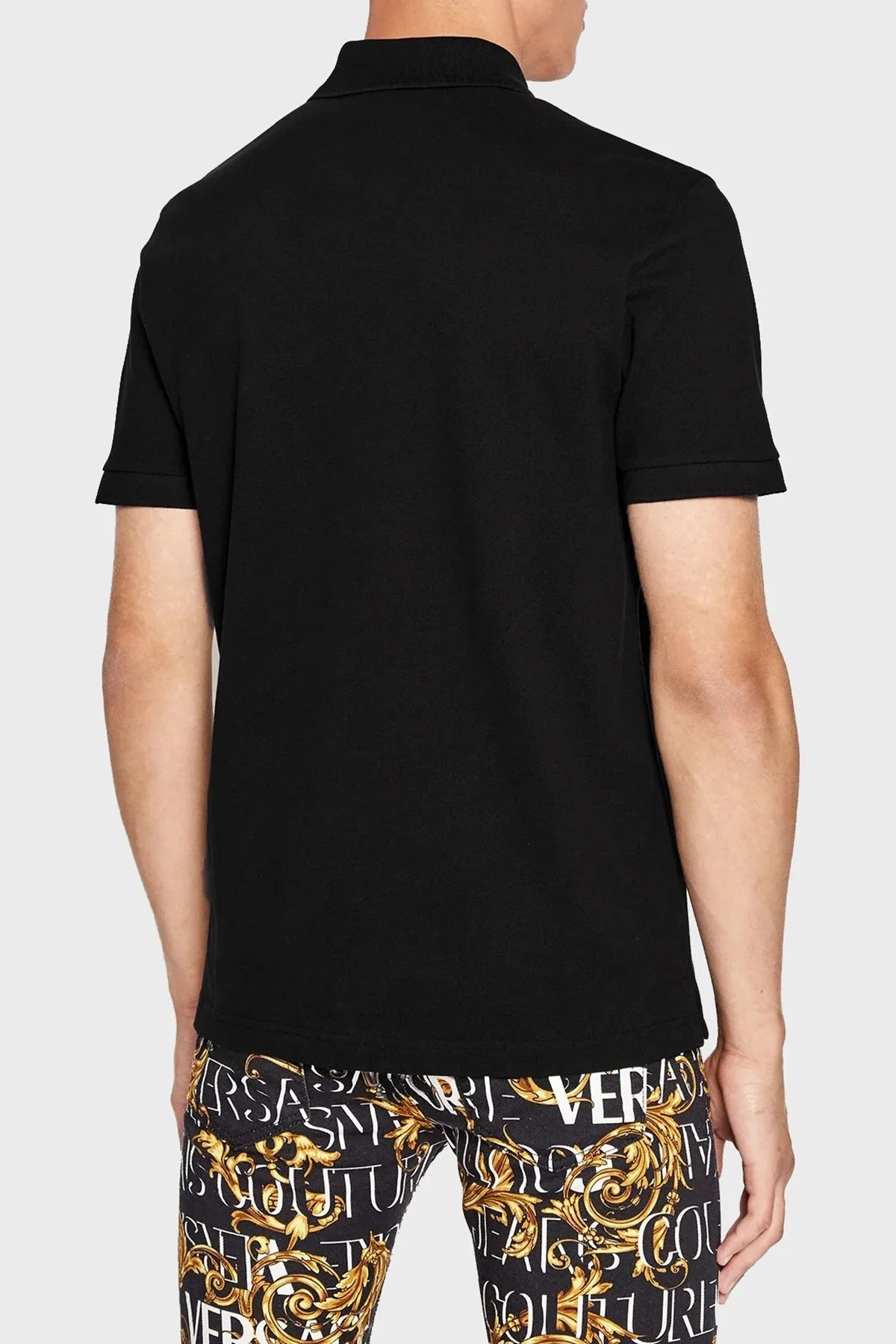 Versace Pamuklu Relaxed Fit Düğmeli Erkek Polo T Shirt 73GAGP03 CJ07P 899 SİYAH - 3