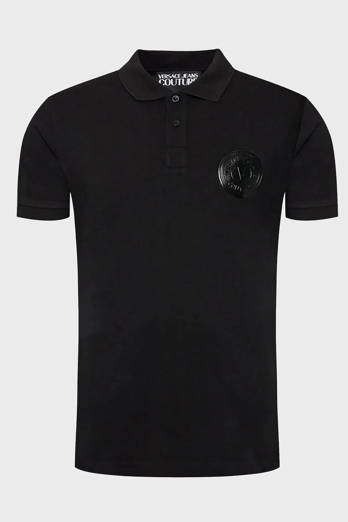 Versace Pamuklu Relaxed Fit Düğmeli Erkek Polo T Shirt 73GAGP03 CJ07P 899 SİYAH - 5
