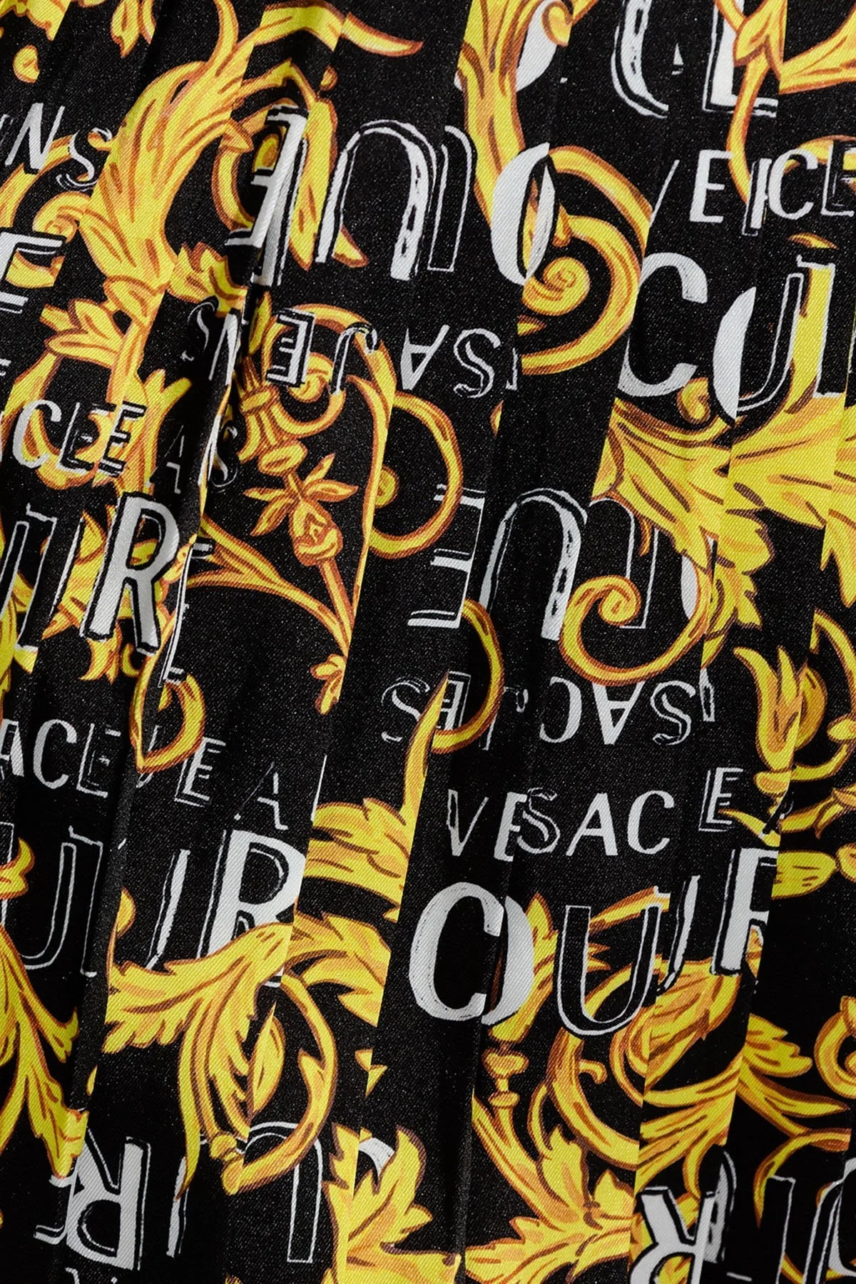 Versace Jeans Couture Regular Fit Logolu Elastik Bel Bantlı Piliseli Mini Bayan Etek 74HAE820 NS215 G89 SİYAH - 4