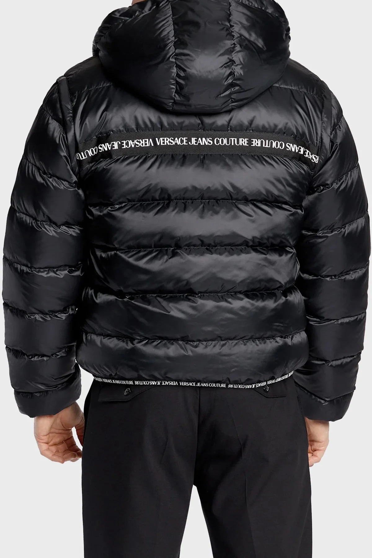 Versace Relaxed Fit Kuş Tüyü Dolgulu Kapüşonlu Şişme Erkek Mont 73GAU403 CQN6D 899 SİYAH - 3