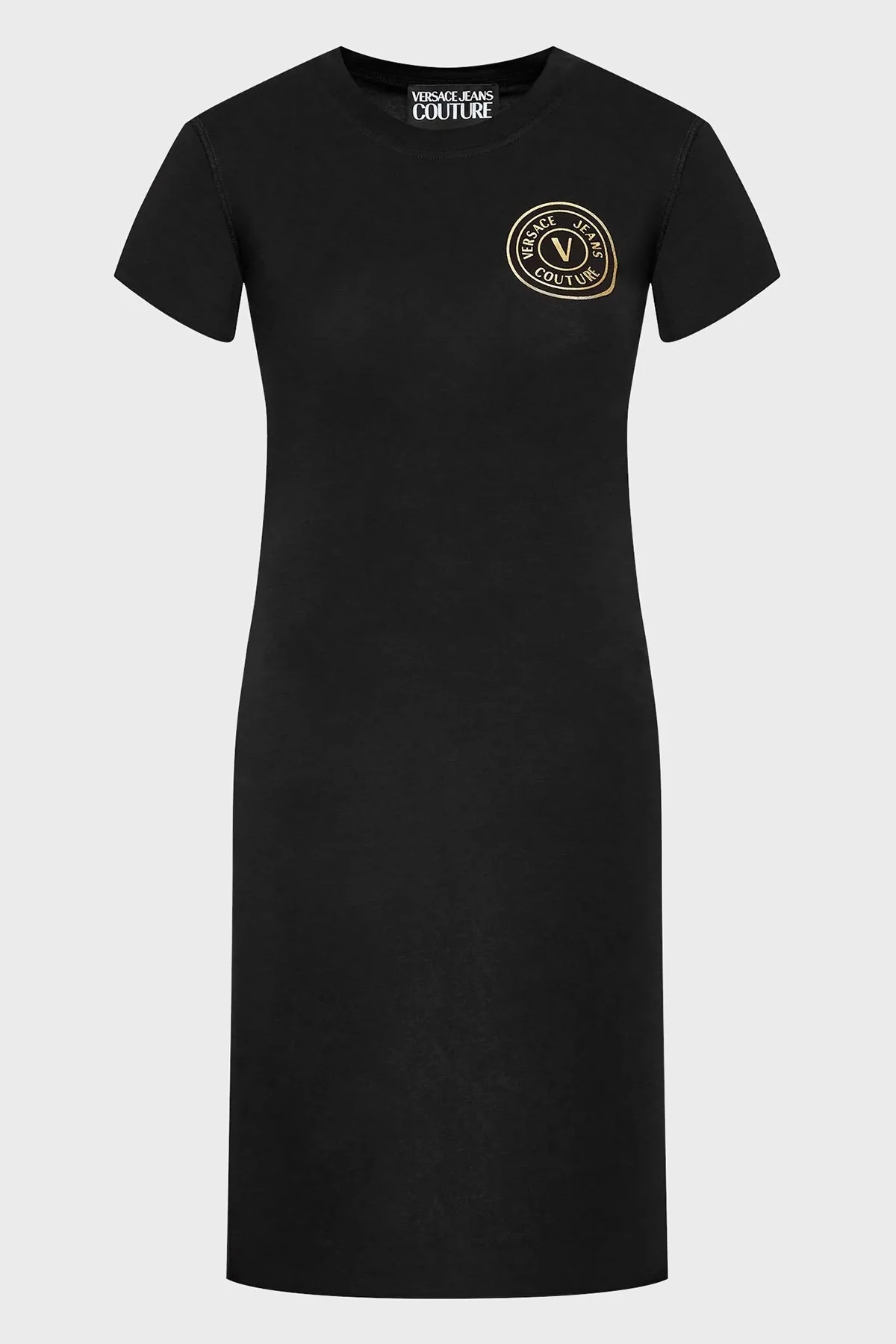 Versace Streç Pamuklu Slim Fit Bodycon Mini Bayan Elbise 73HAOT06 CJ03T G89 SİYAH - 5