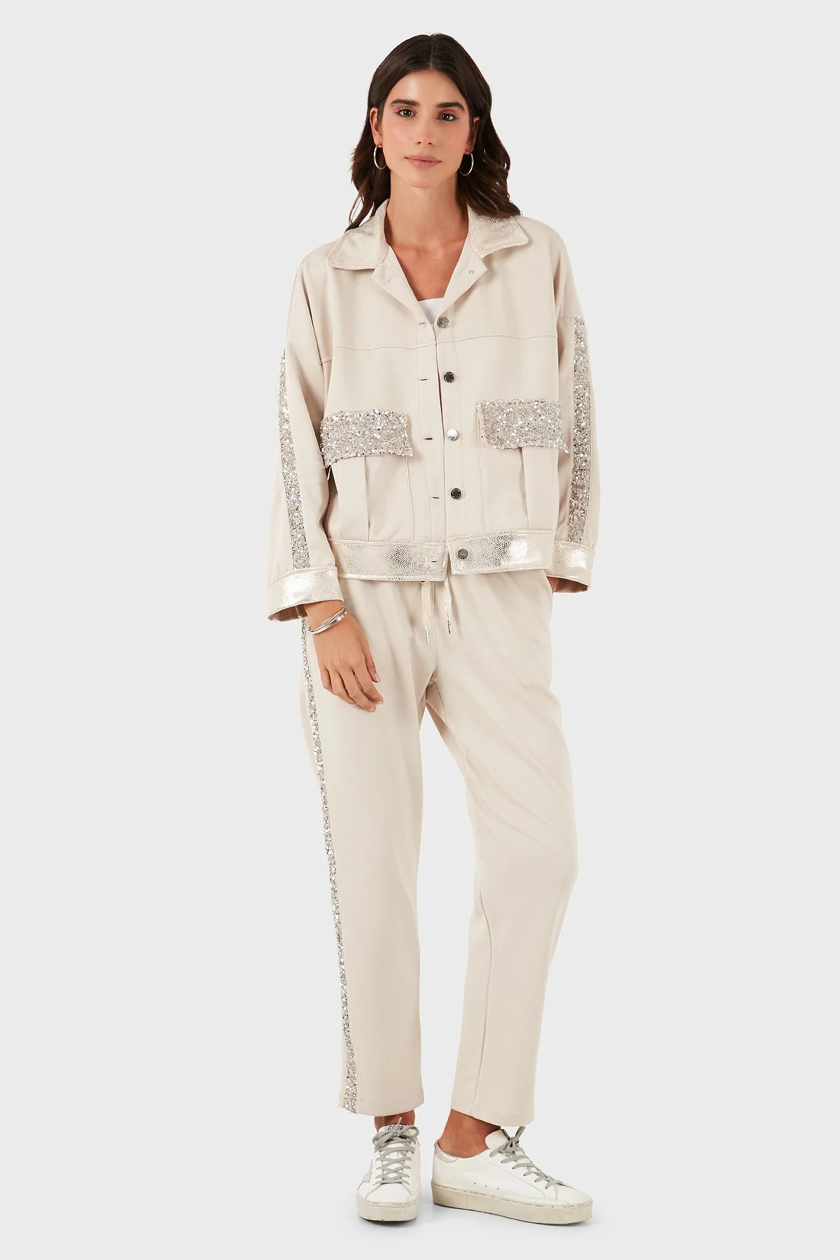 Via Dante Oversize Fit Gömlek Yaka Cep Detaylı Bayan Ceket 69143570 BEJ - 2