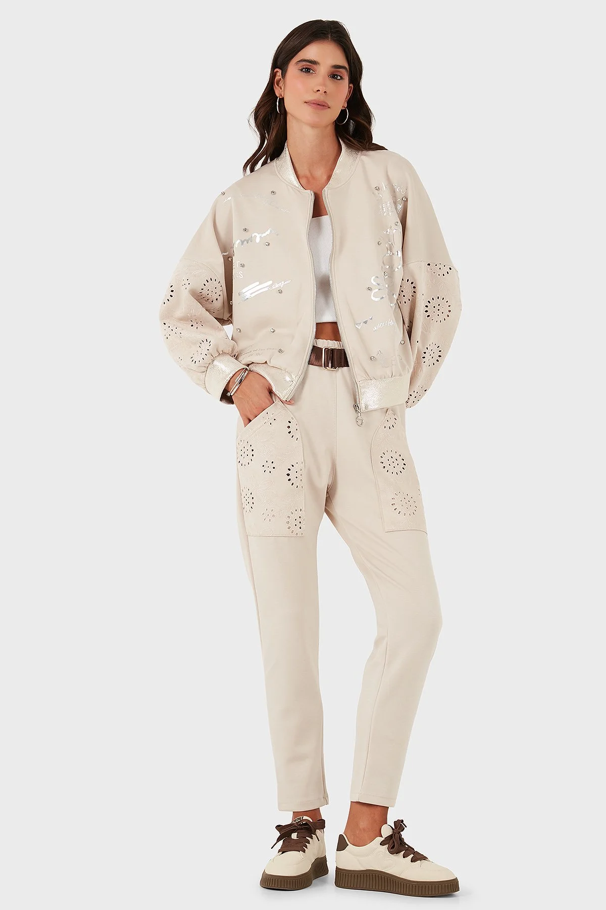 Via Dante Oversize Fit Kolej Yaka Kol Detaylı Bayan Ceket 69144040 BEJ - 2