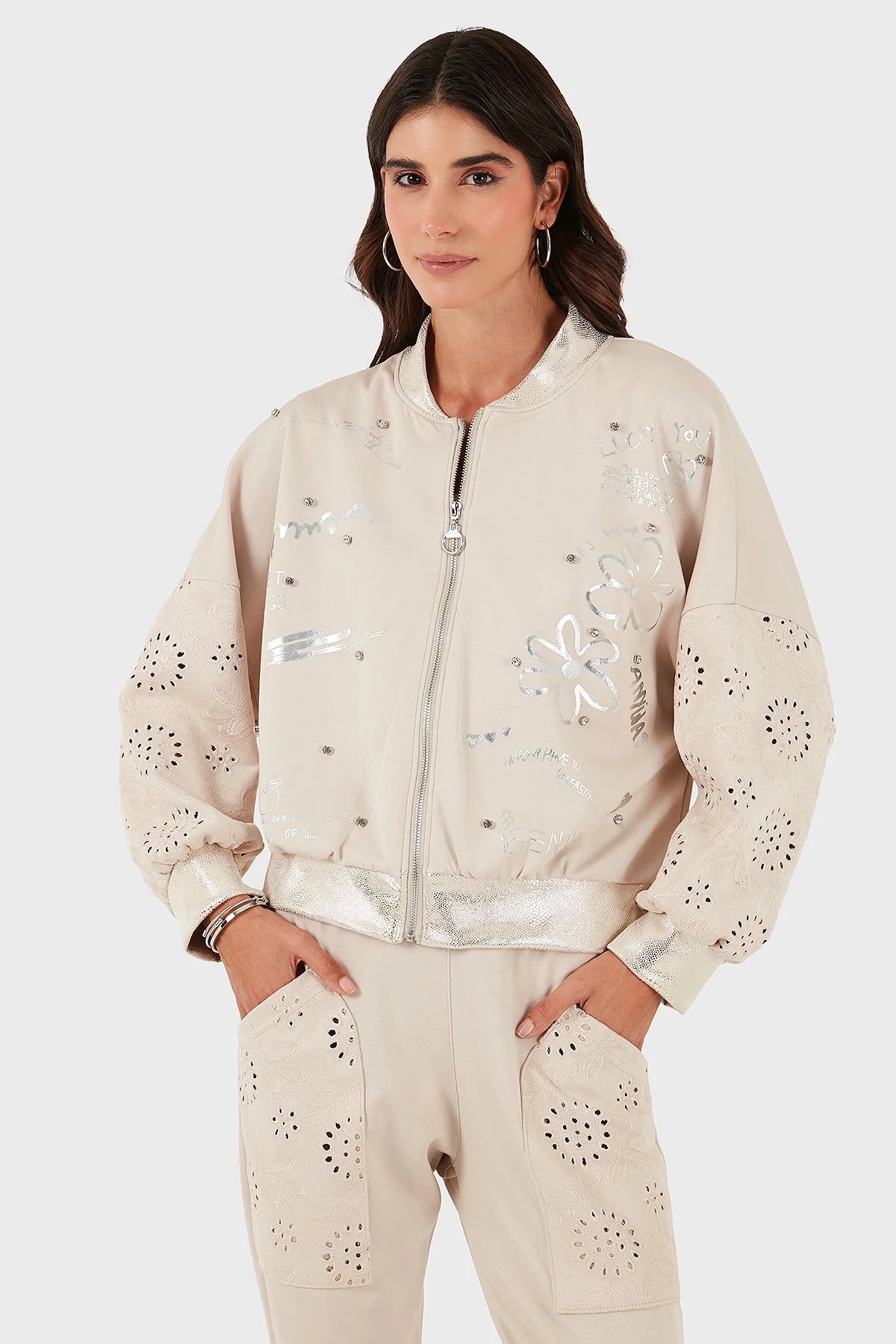 Via Dante Oversize Fit Kolej Yaka Kol Detaylı Bayan Ceket 69144040 BEJ - 5