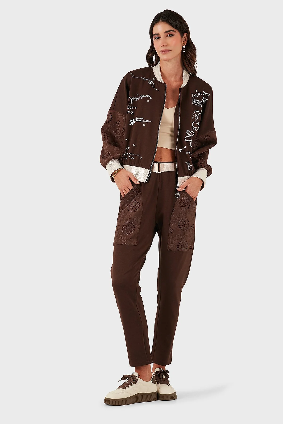 Via Dante Oversize Fit Kolej Yaka Kol Detaylı Bayan Ceket 69144040 KAHVE - 2