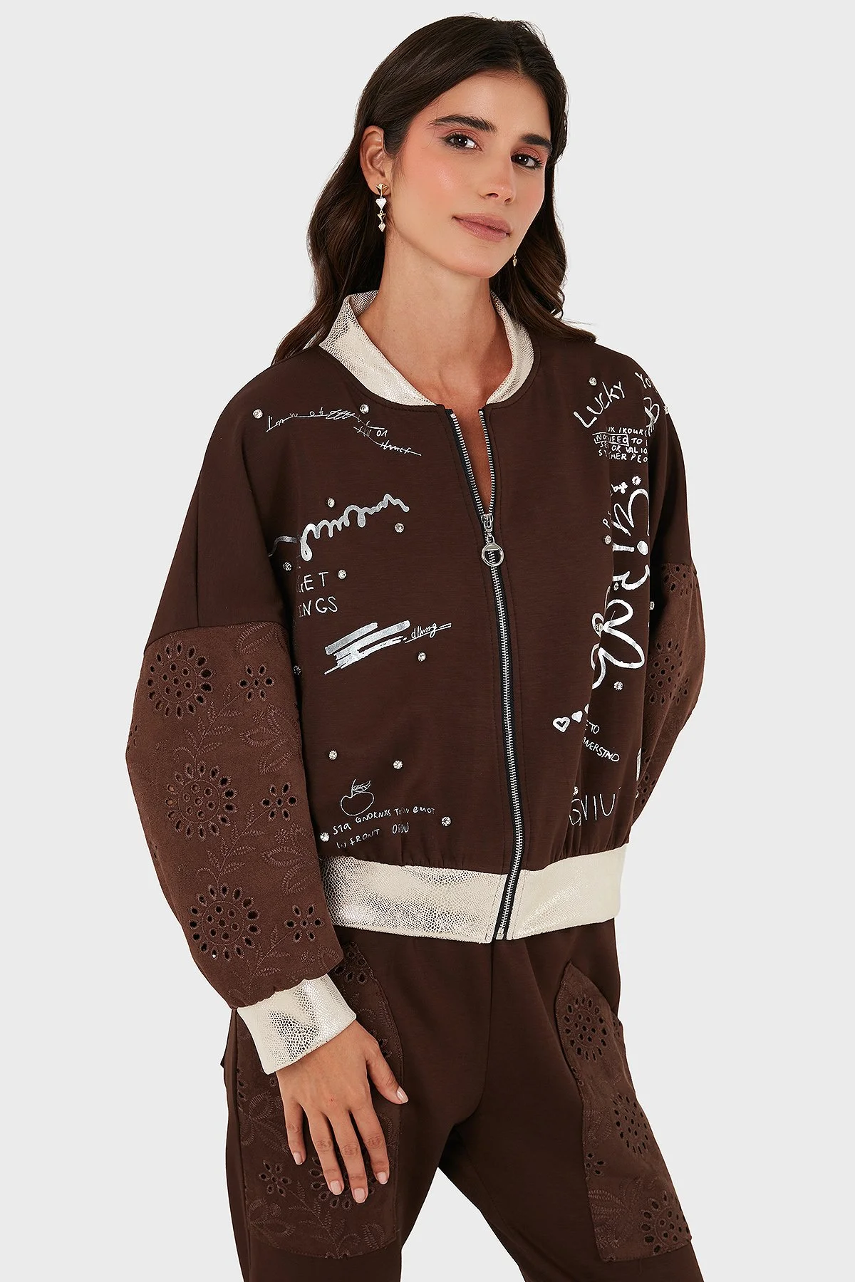 Via Dante Oversize Fit Kolej Yaka Kol Detaylı Bayan Ceket 69144040 KAHVE - 4