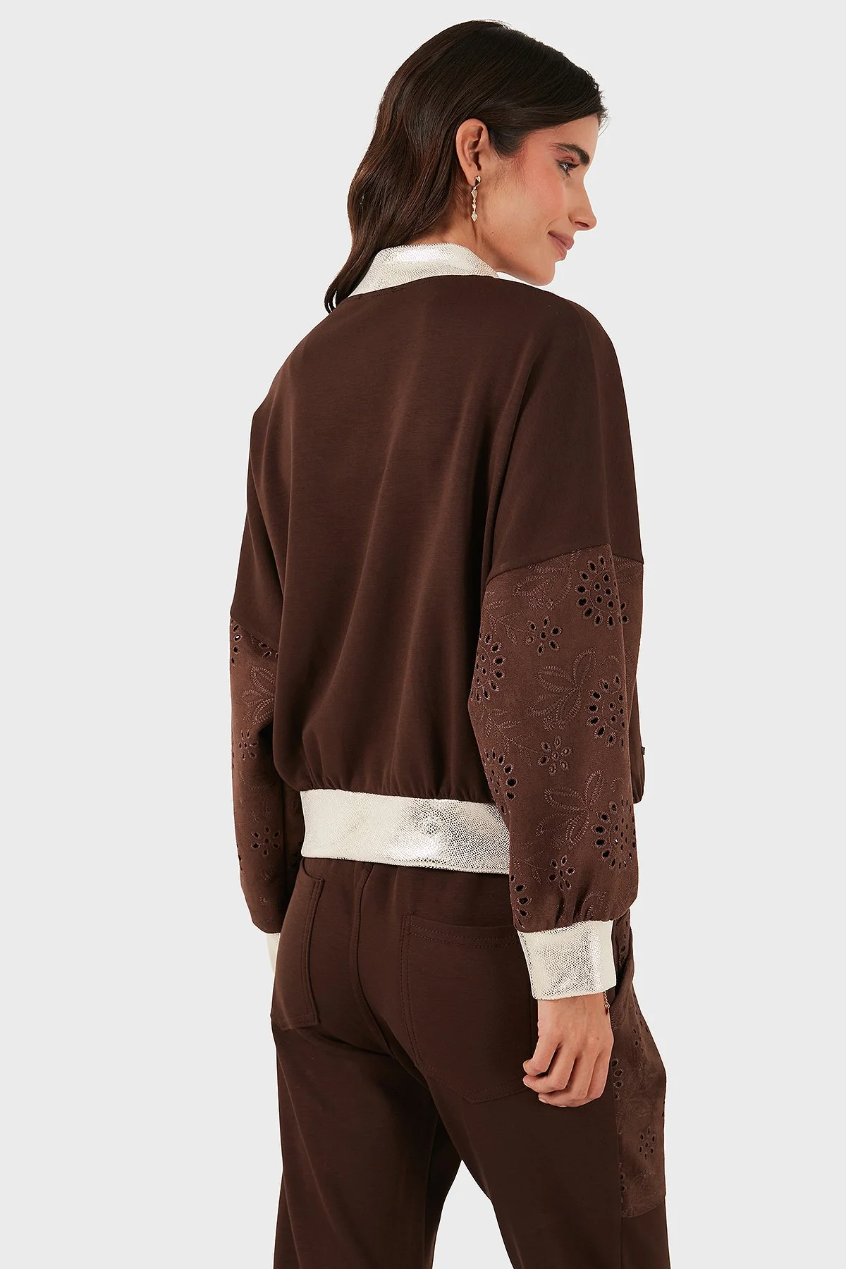Via Dante Oversize Fit Kolej Yaka Kol Detaylı Kadın Ceket 69144040 KAHVE - 3