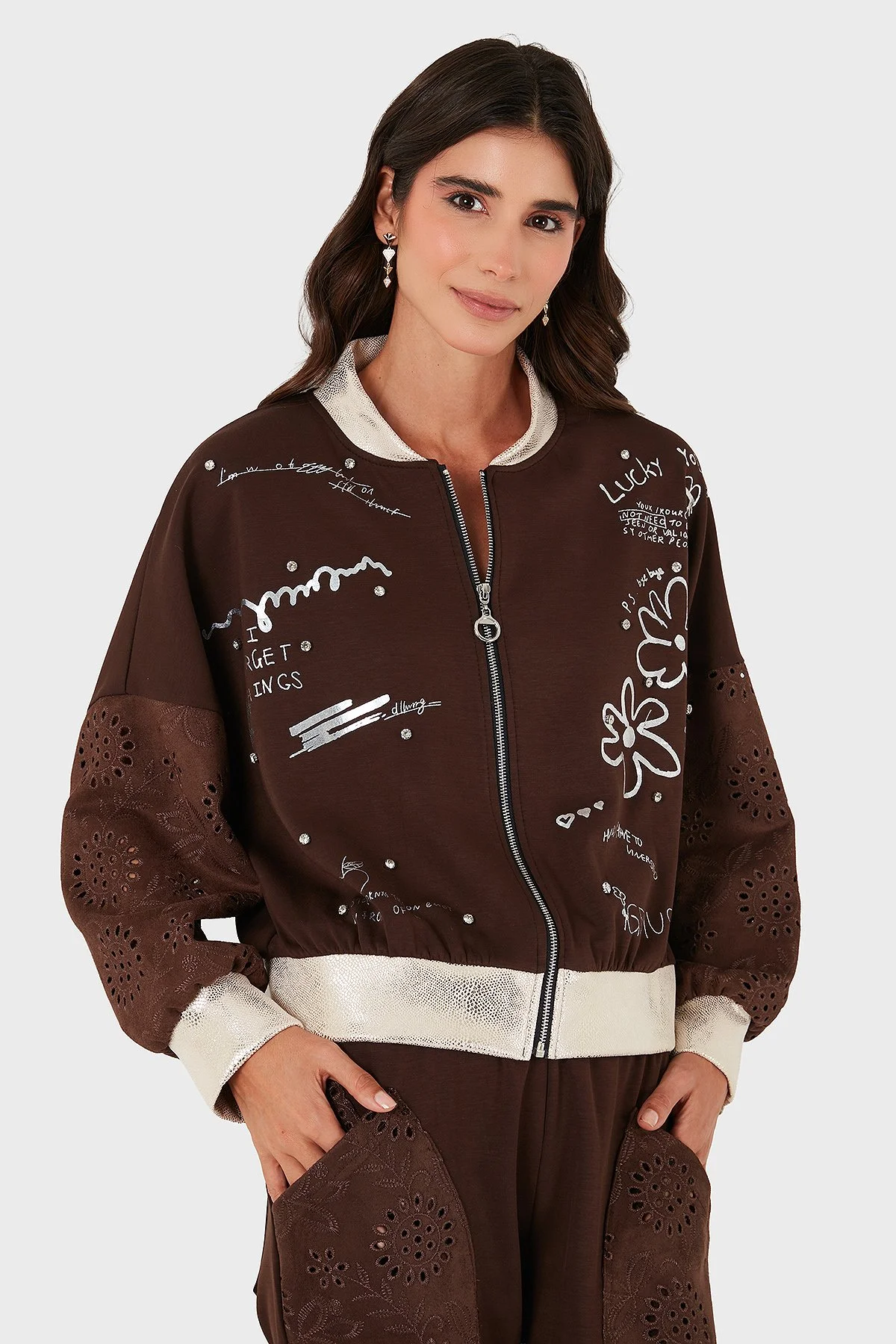 Via Dante Oversize Fit Kolej Yaka Kol Detaylı Kadın Ceket 69144040 KAHVE - 5