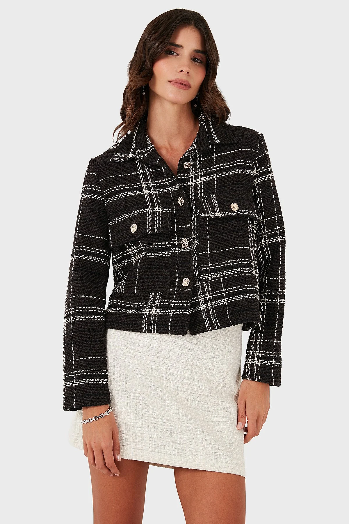 Via Dante Pamuklu Regular Fit Düğmeli Gömlek Yaka Bayan Ceket 2687551191 KAHVE - 4