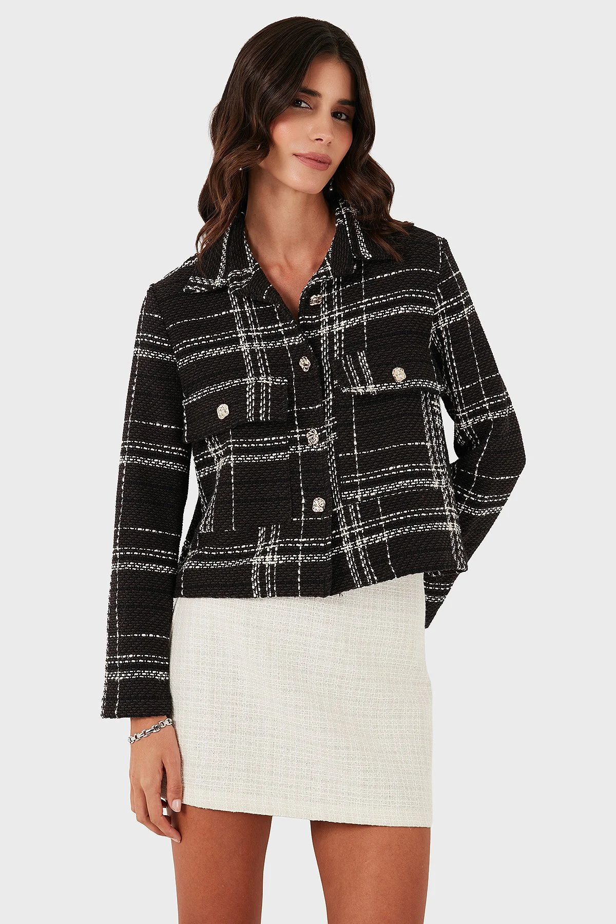 Via Dante Pamuklu Regular Fit Düğmeli Gömlek Yaka Bayan Ceket 2687551191 KAHVE - 5