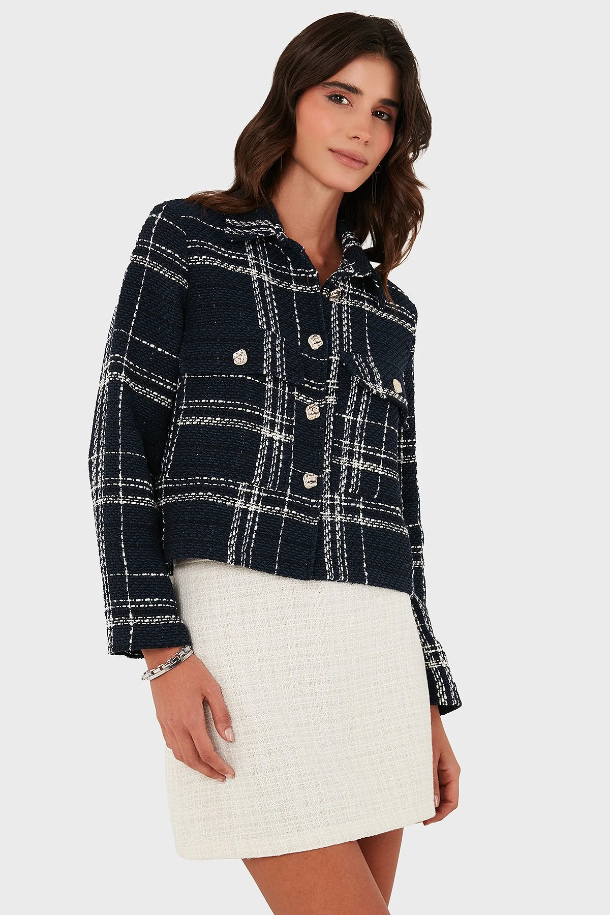 Via Dante Pamuklu Regular Fit Düğmeli Gömlek Yaka Bayan Ceket 2687551191 LACİVERT - 1